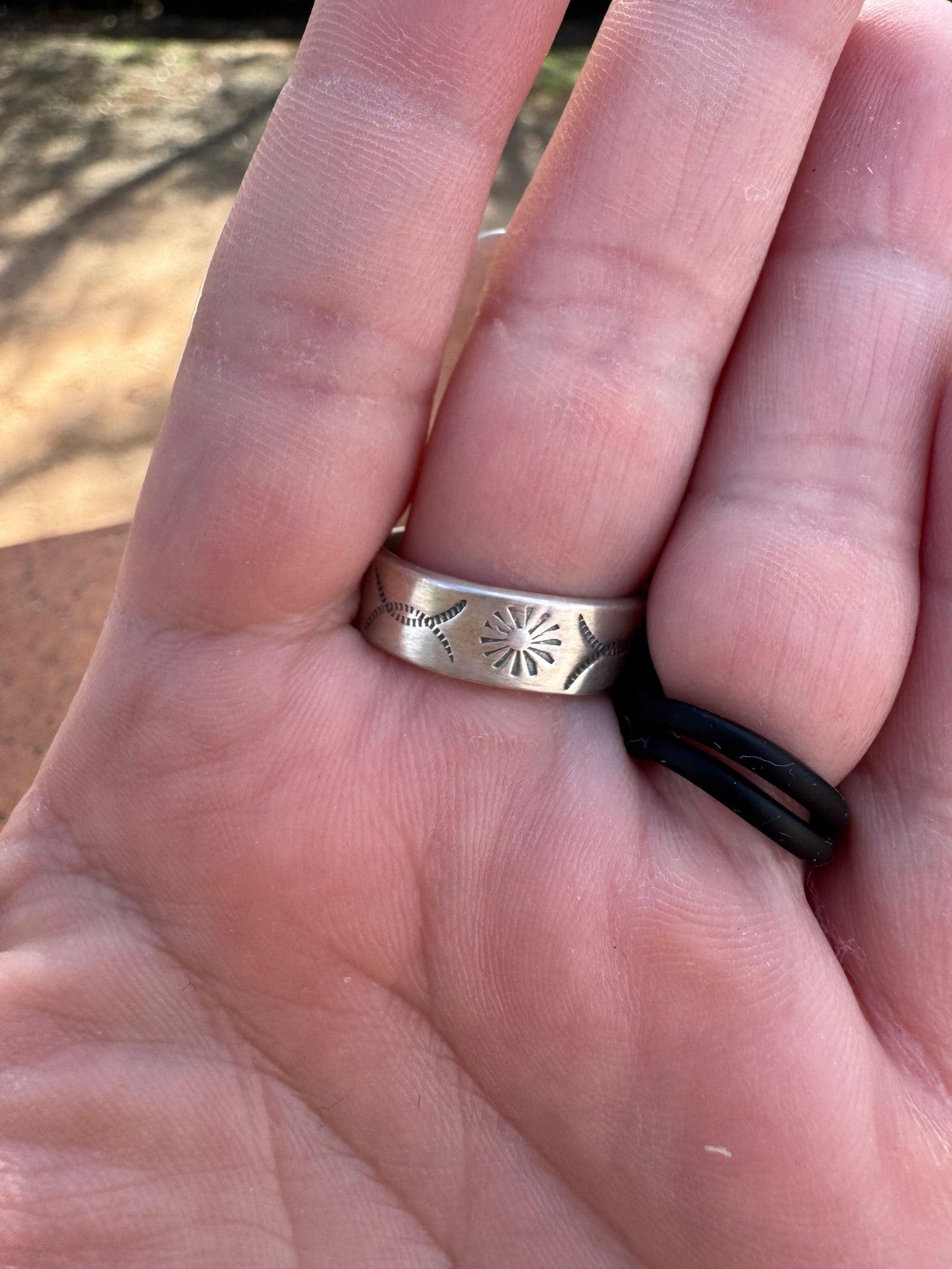 Beautiful Handmade Royston Turquoise And Sterling Silver Adjustable Crescent Ring