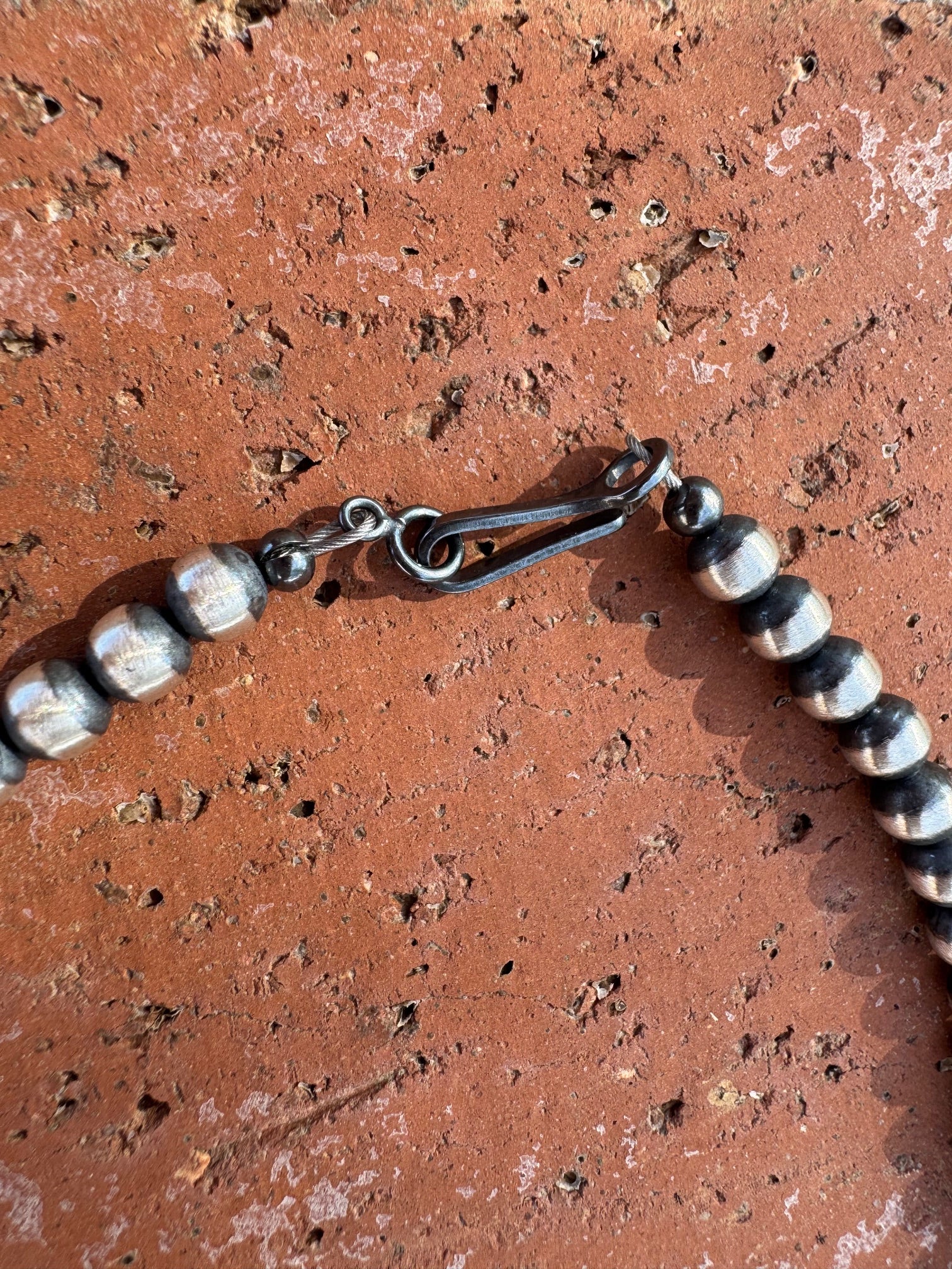 Handcrafted Kingman Turquoise & Sterling Silver 4-14mm Beaded Necklace