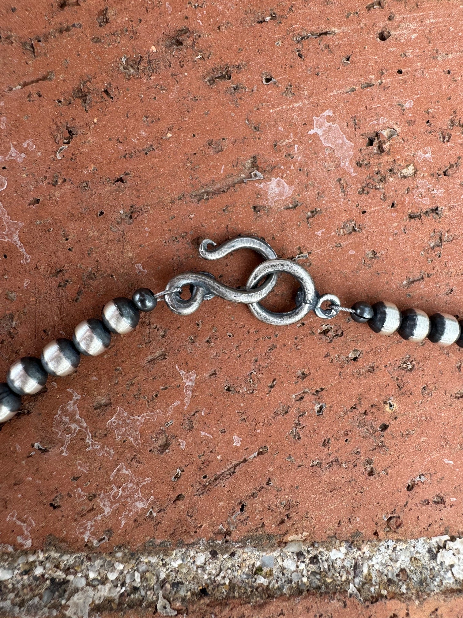 Handcrafted Rolled Kingman Turquoise & Sterling Silver 5mm Beaded Necklace