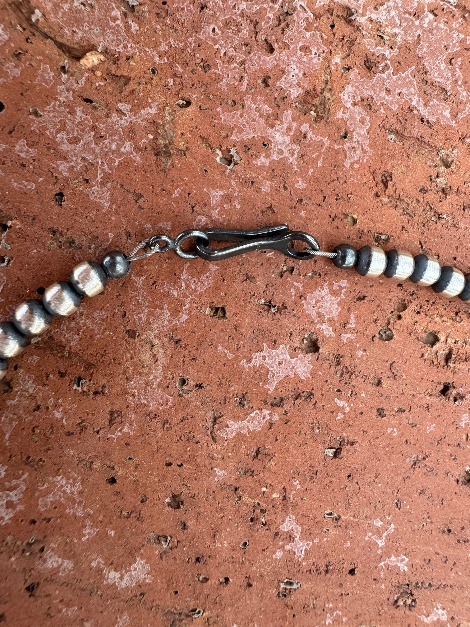 Handcrafted Turquoise & Sterling Silver Pearl 4mm Beaded Necklace