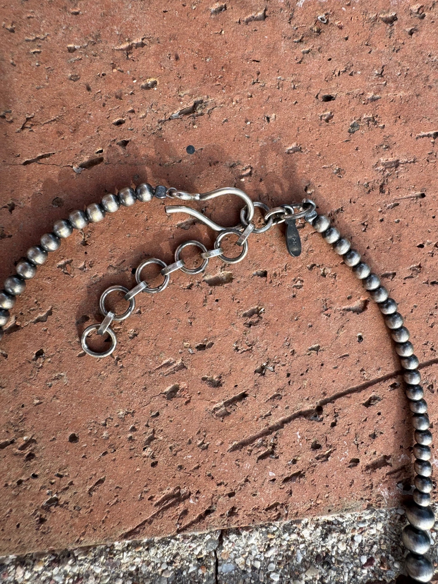 Handcrafted Sterling Silver Pearl 3-14mm Beaded Necklace