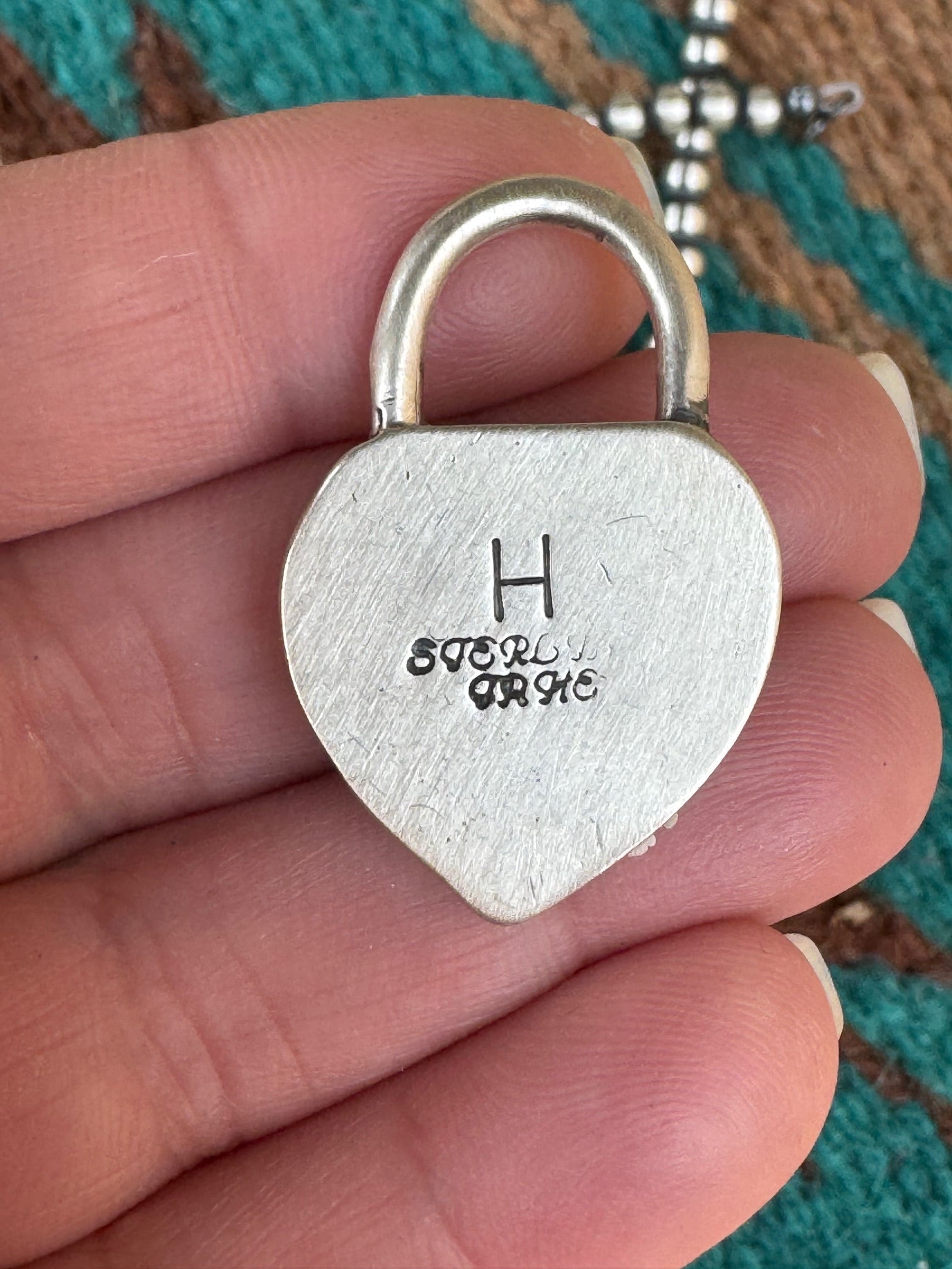 Handcrafted Queen Pink Conch & Sterling Silver Heart Locket Pendant