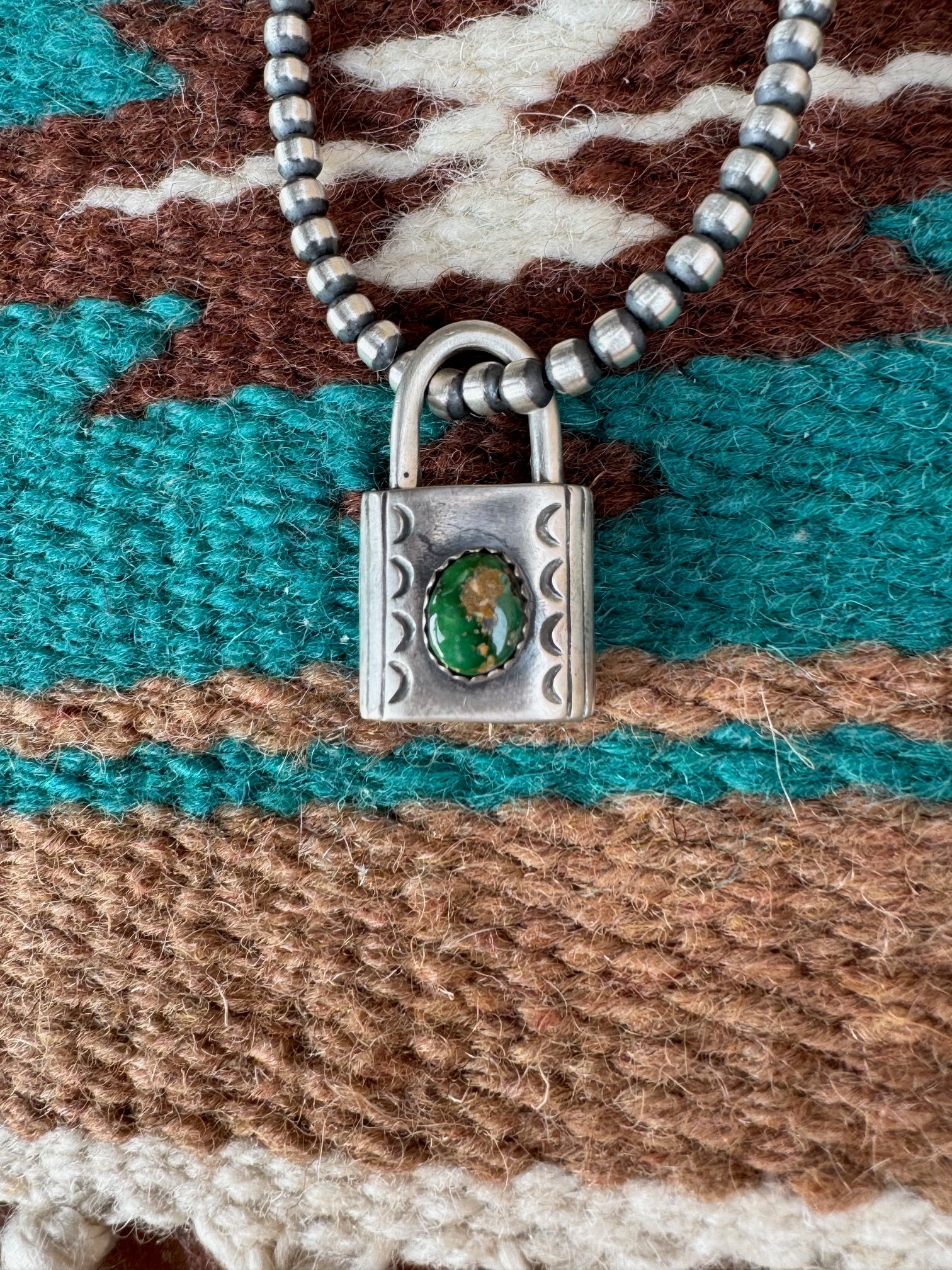 Handcrafted Pilot Mountain Turquoise & Sterling Silver Locket Pendant