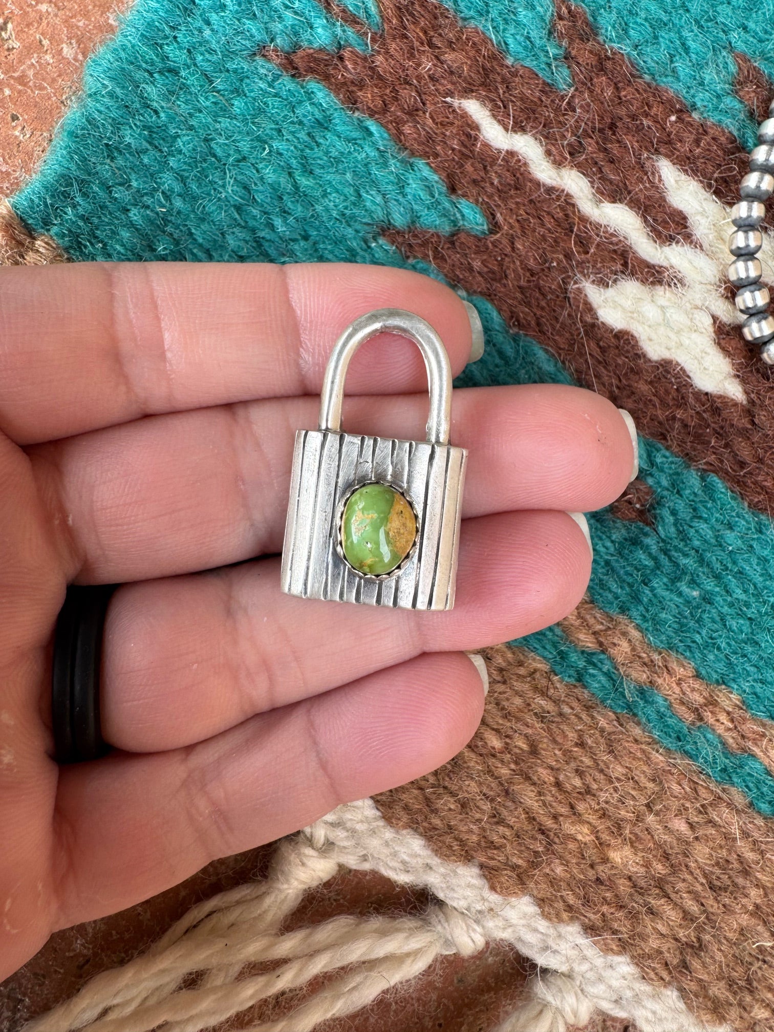 Handcrafted Sonoran Mountain Turquoise & Sterling Silver Locket Pendant