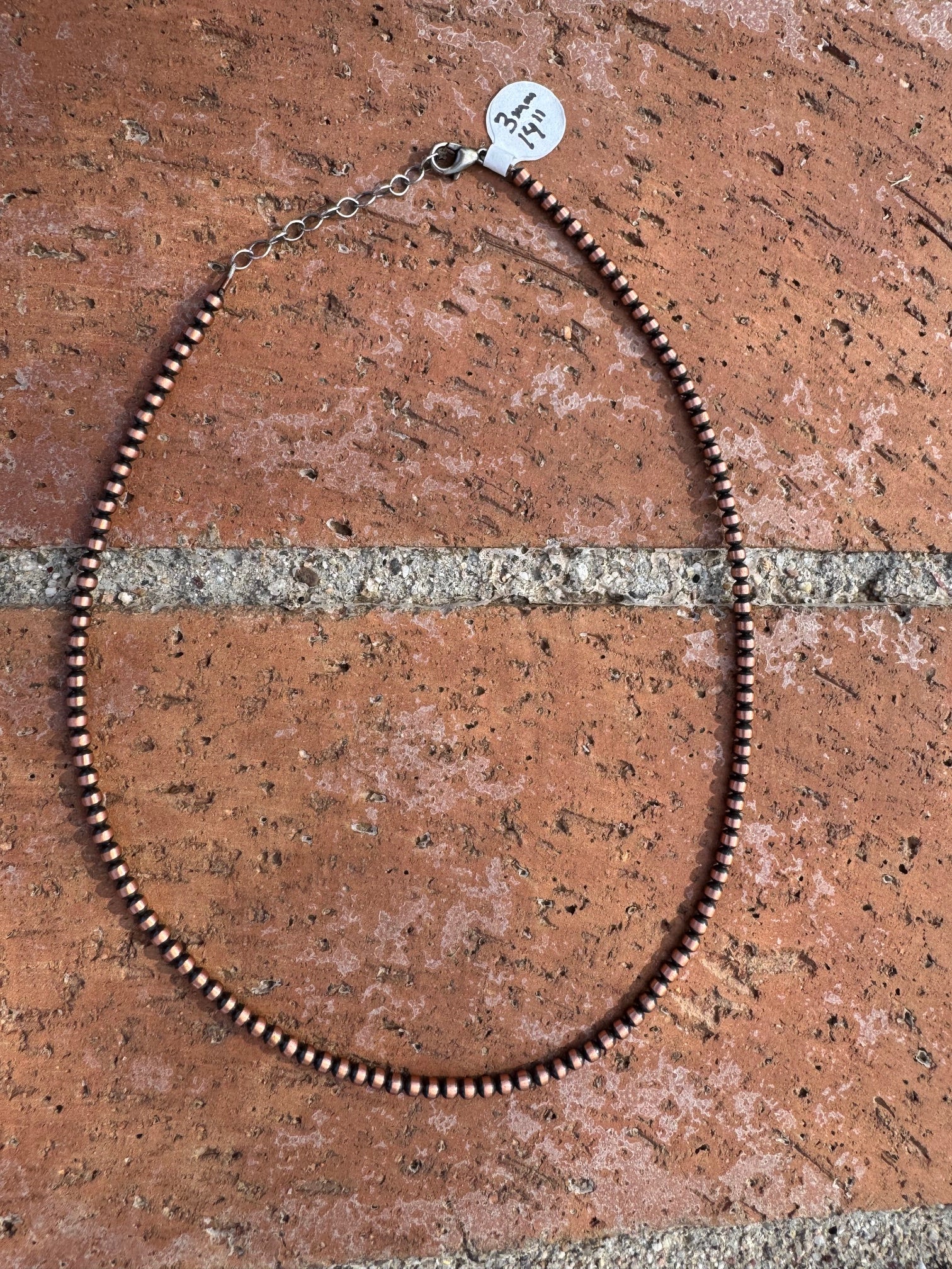 Handcrafted Copper 3mm Beaded Necklace