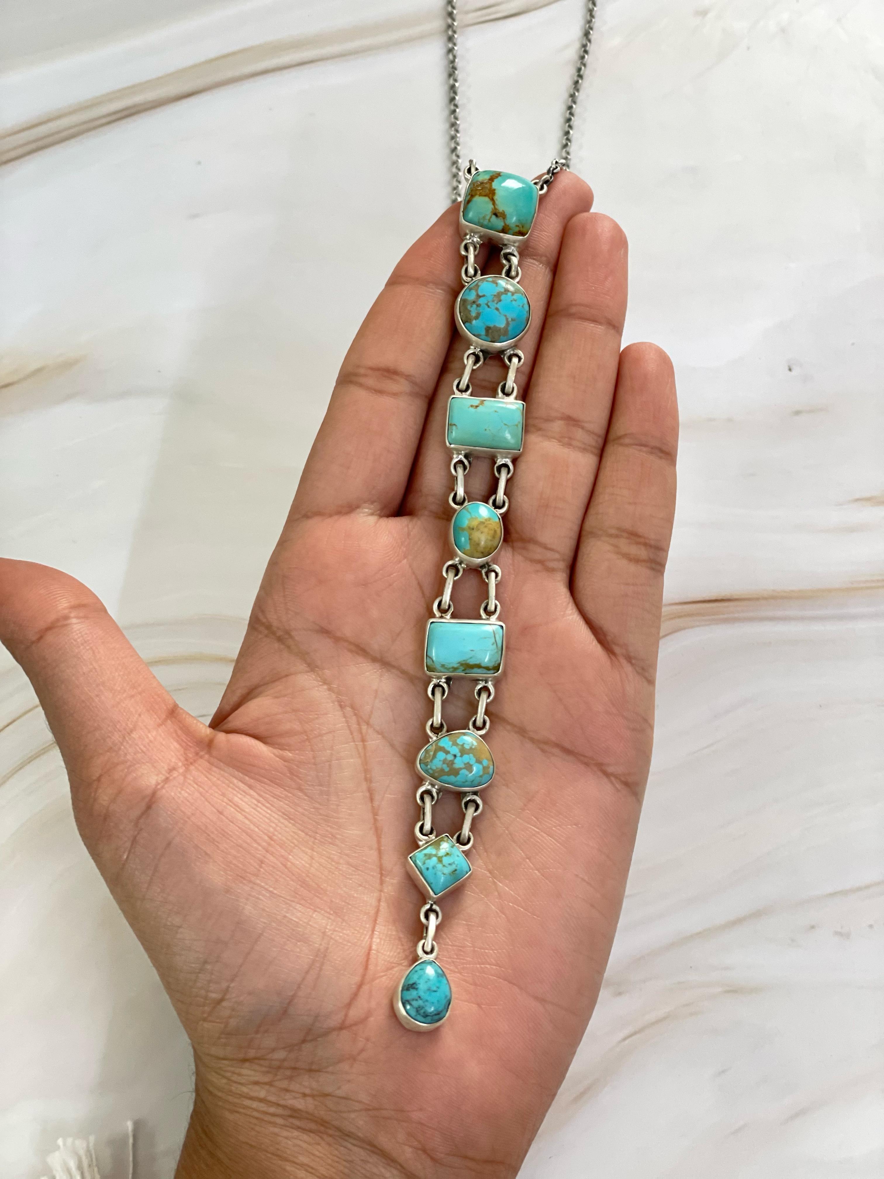 Handmade Sterling Silver, Mojave Necklace Signed Nizhoni