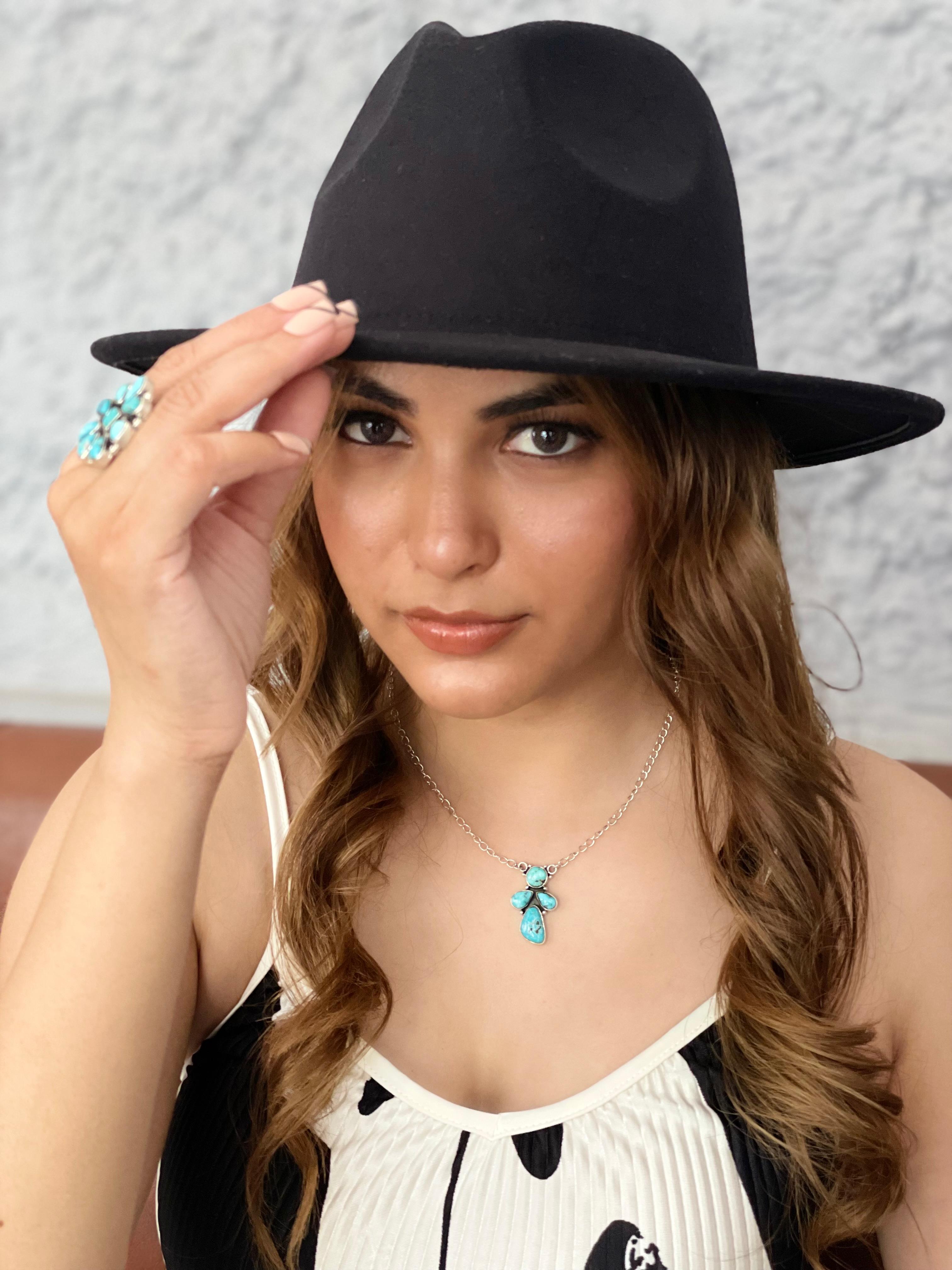 Handmade Sterling Silver White Water Turquoise Necklace Signed Nizhoni