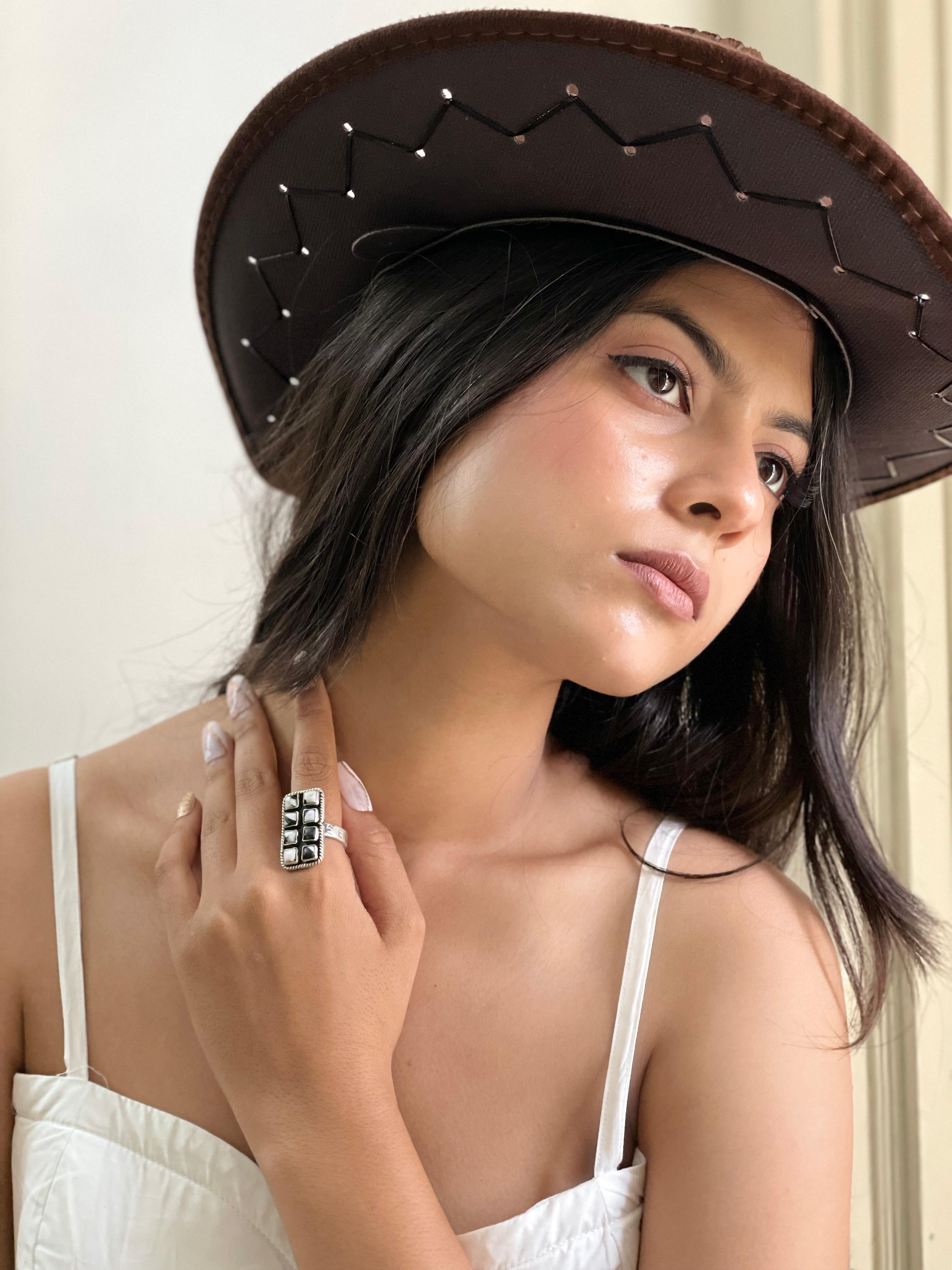 Handmade Sterling Silver White Buffalo Adjustable Ring With Signed Nizhoni