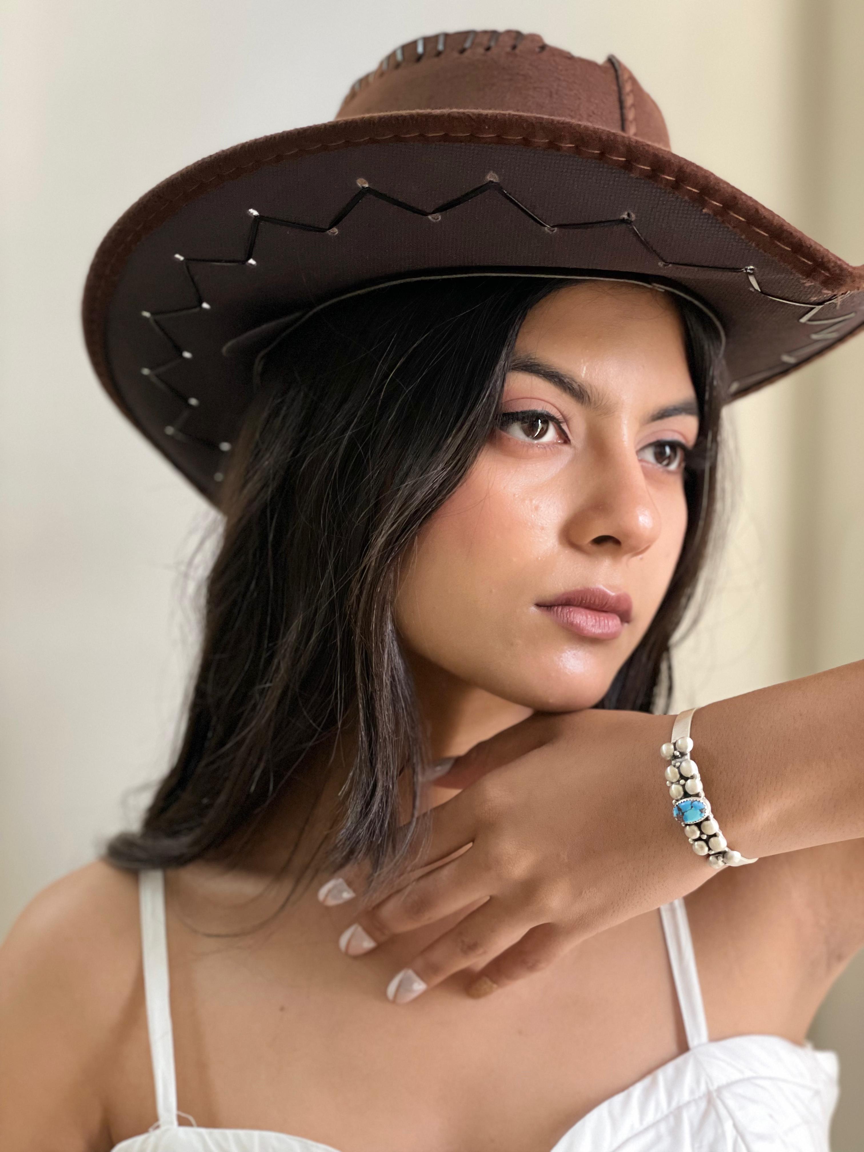 Handmade Sterling Silver Golden Hills Turquoise Cuff Bracelet with Signed Nizhoni