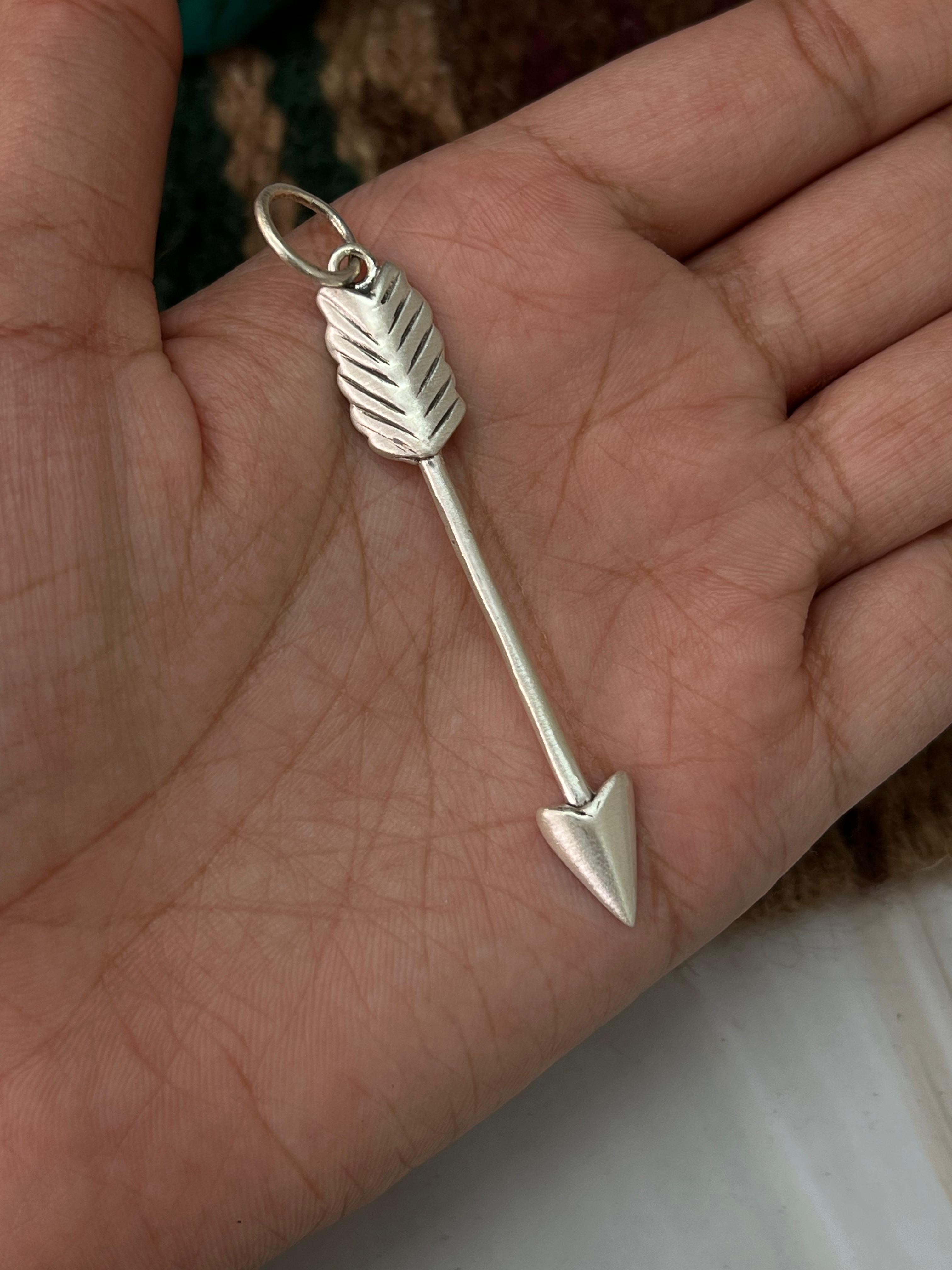 Handmade Sterling Silver Arrow Charms with Signed Nizhoni