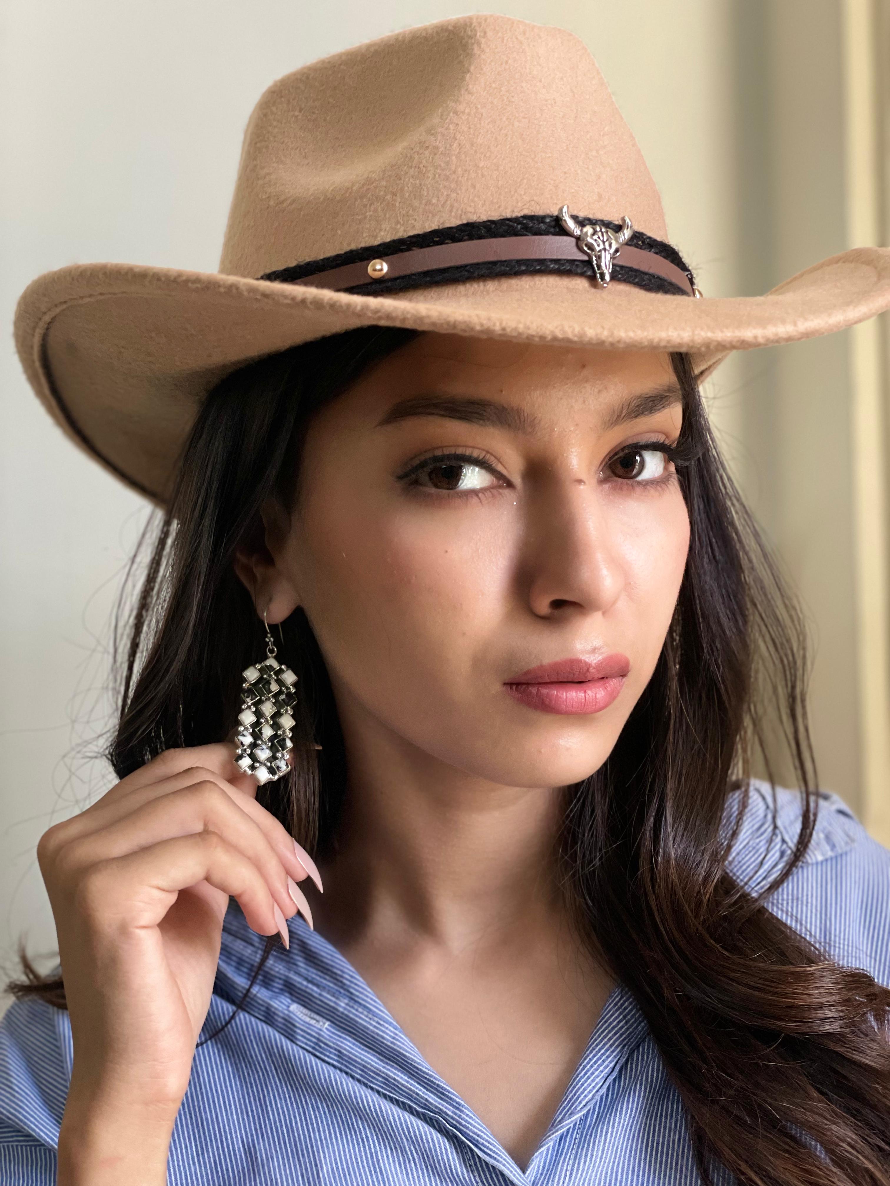 Handmade Sterling Silver White Buffalo Hook Dangle Earrings with Signed Nizhoni