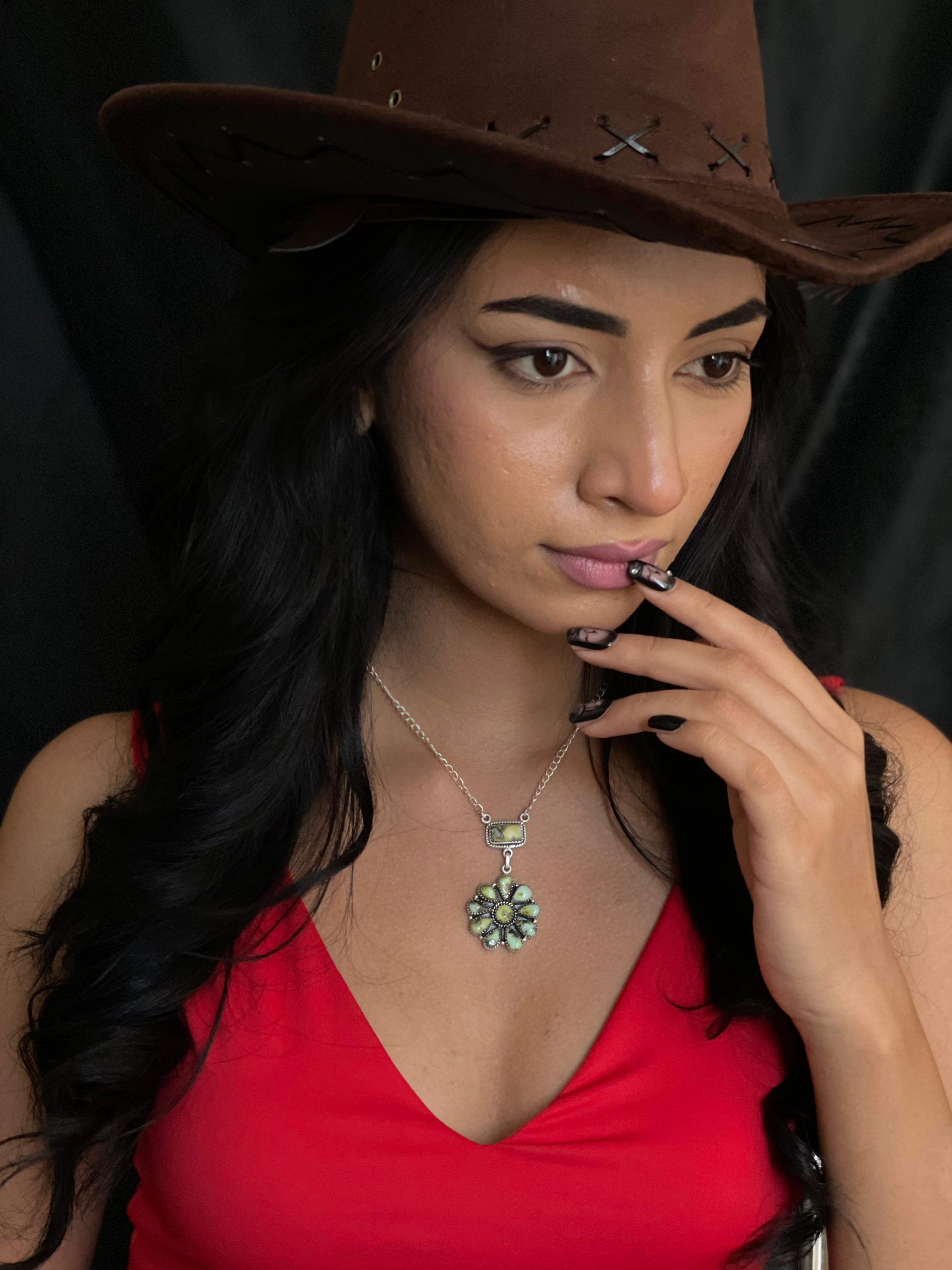 Handmade Sterling Silver Palomino Turquoise Necklace with Signed Nizhoni (7)