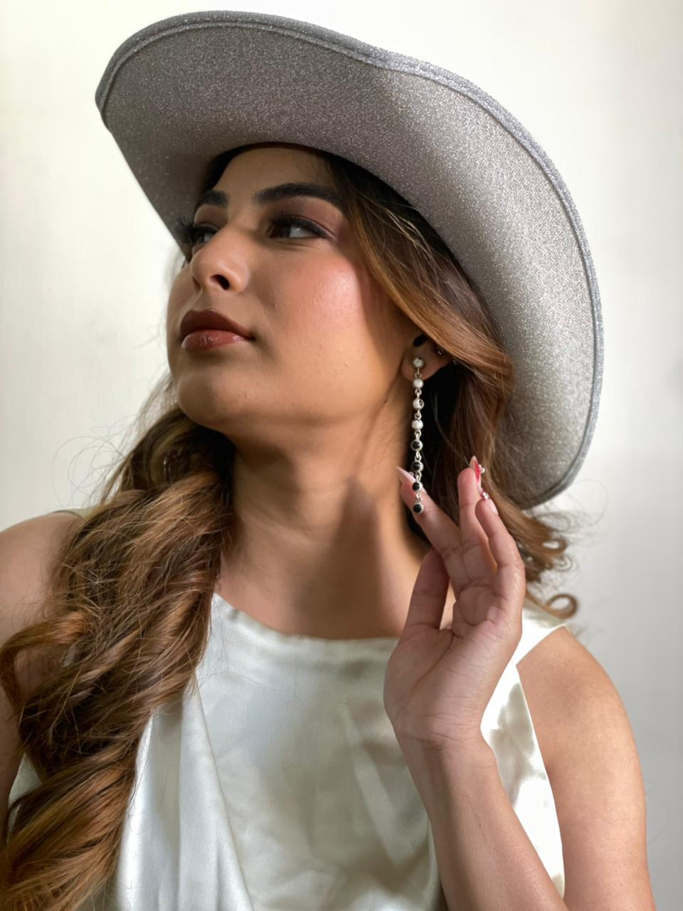 Handmade Sterling Silver White Buffalo Post Dangle Earrings "Signed Nizhoni" (4)