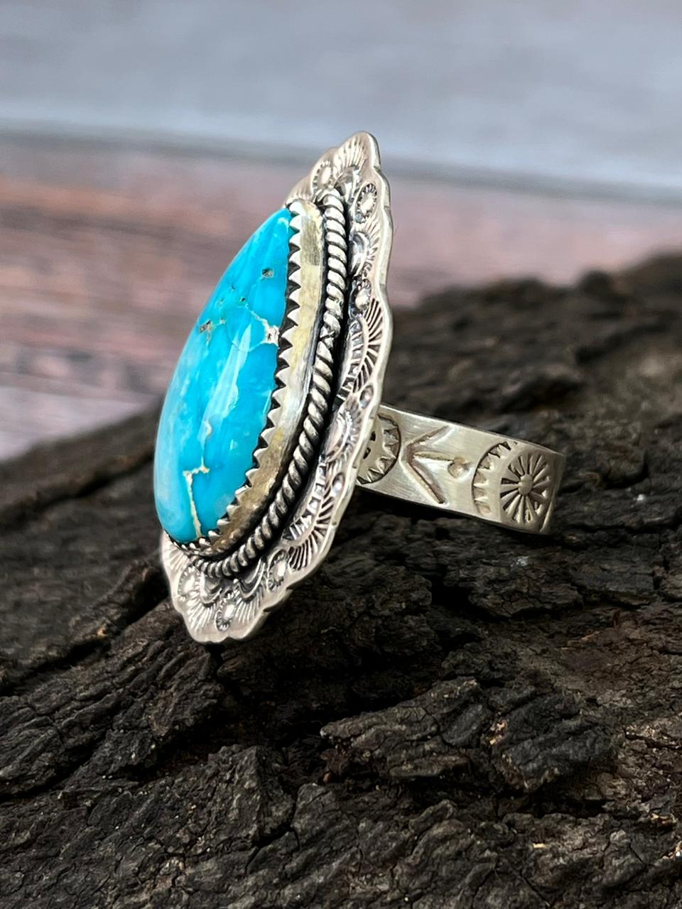 Handmade Sterling Silver Sierra Bella Adjustable Ring "Singed Nizhoni"
