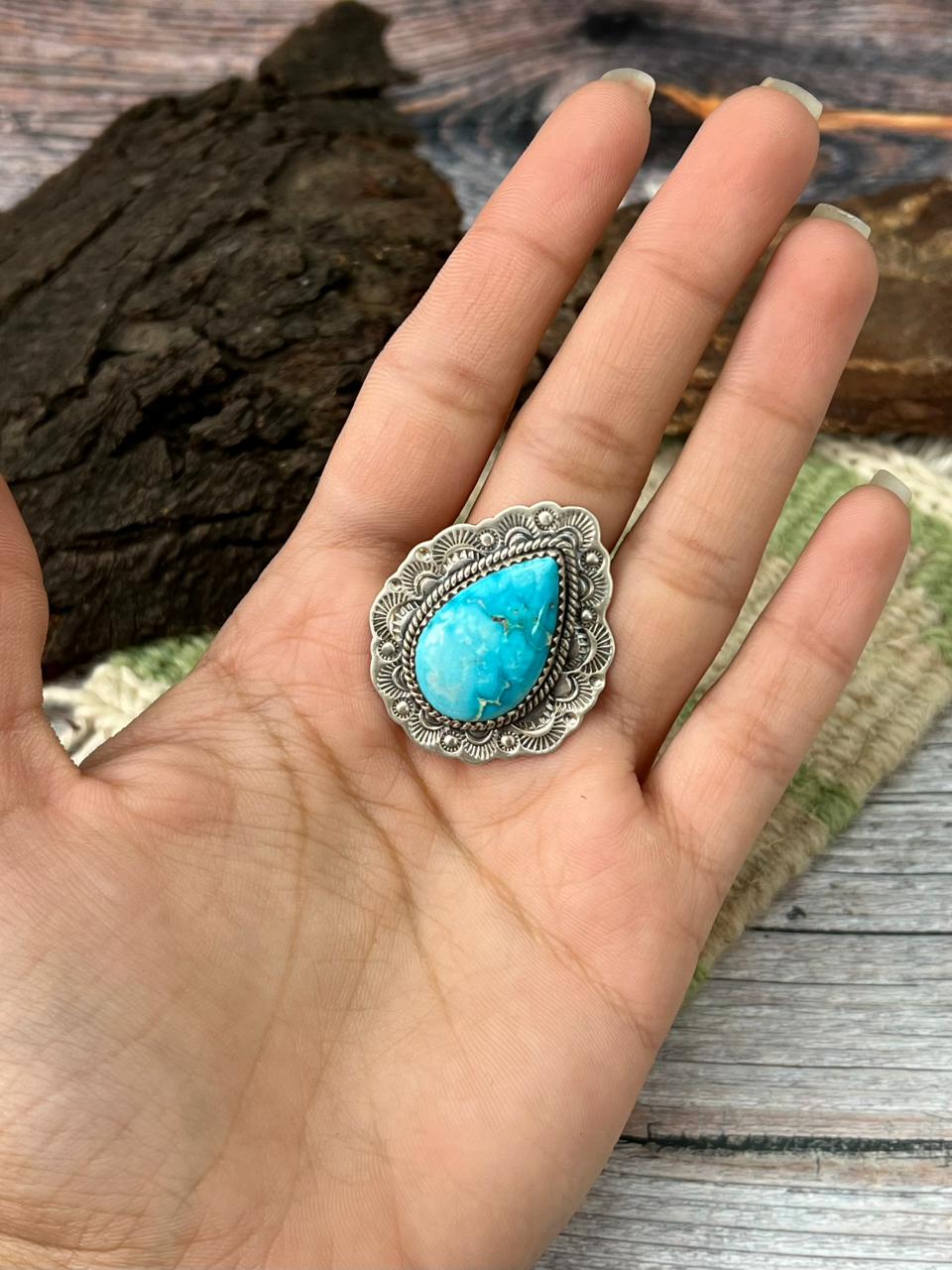 Handmade Sterling Silver Sierra Bella Adjustable Ring "Singed Nizhoni"