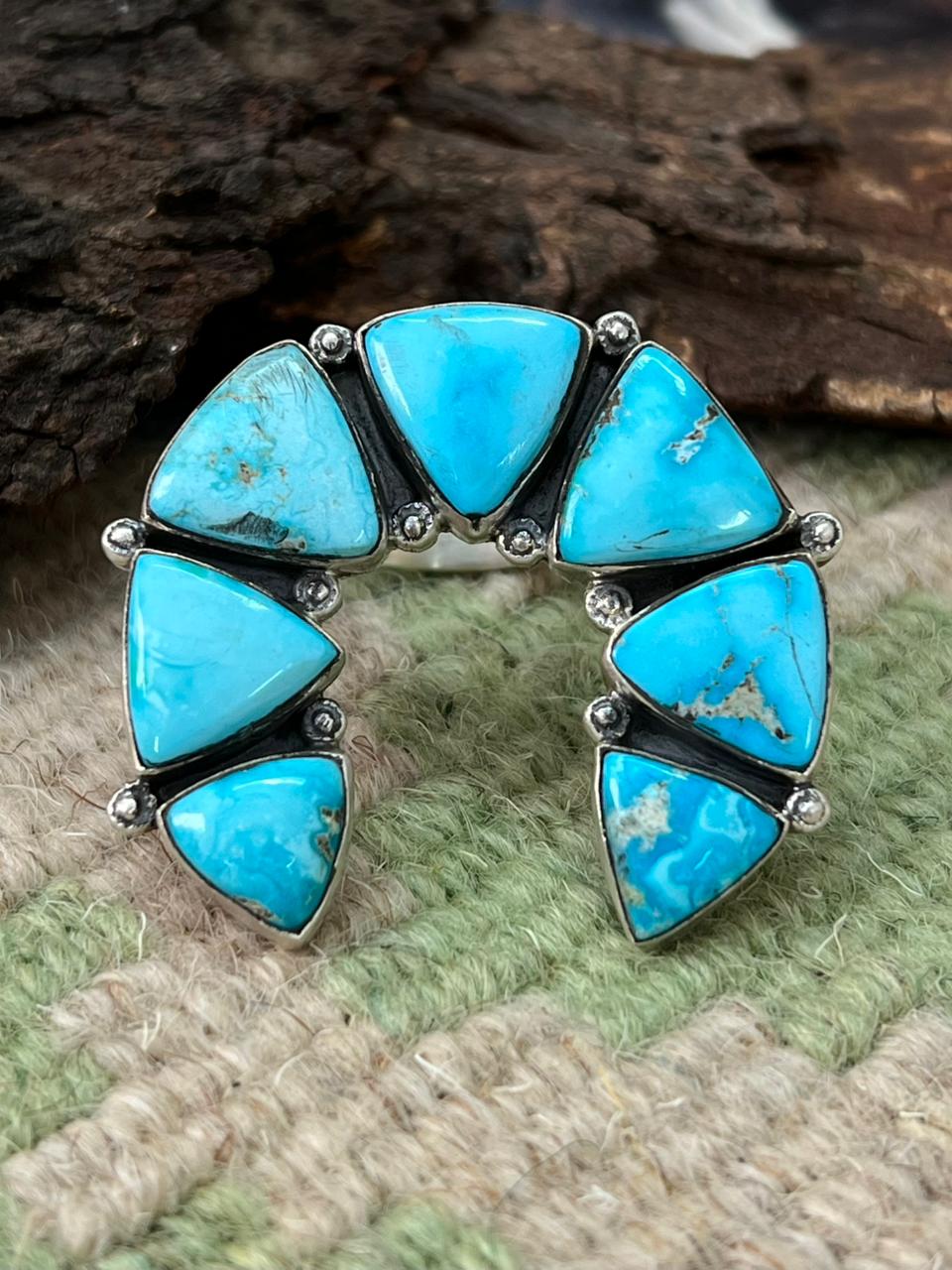 Handmade Sterling Silver Sierra Bella Naja Adjustable Ring "Singed Nizhoni"