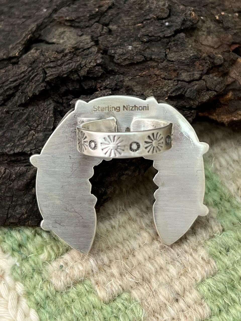 Handmade Sterling Silver Sierra Bella Naja Adjustable Ring "Singed Nizhoni"