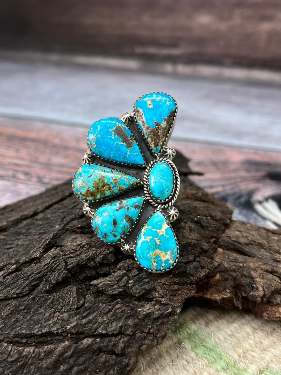 Handmade Sterling Silver Sierra Bella Adjustable Ring "Singed Nizhoni"