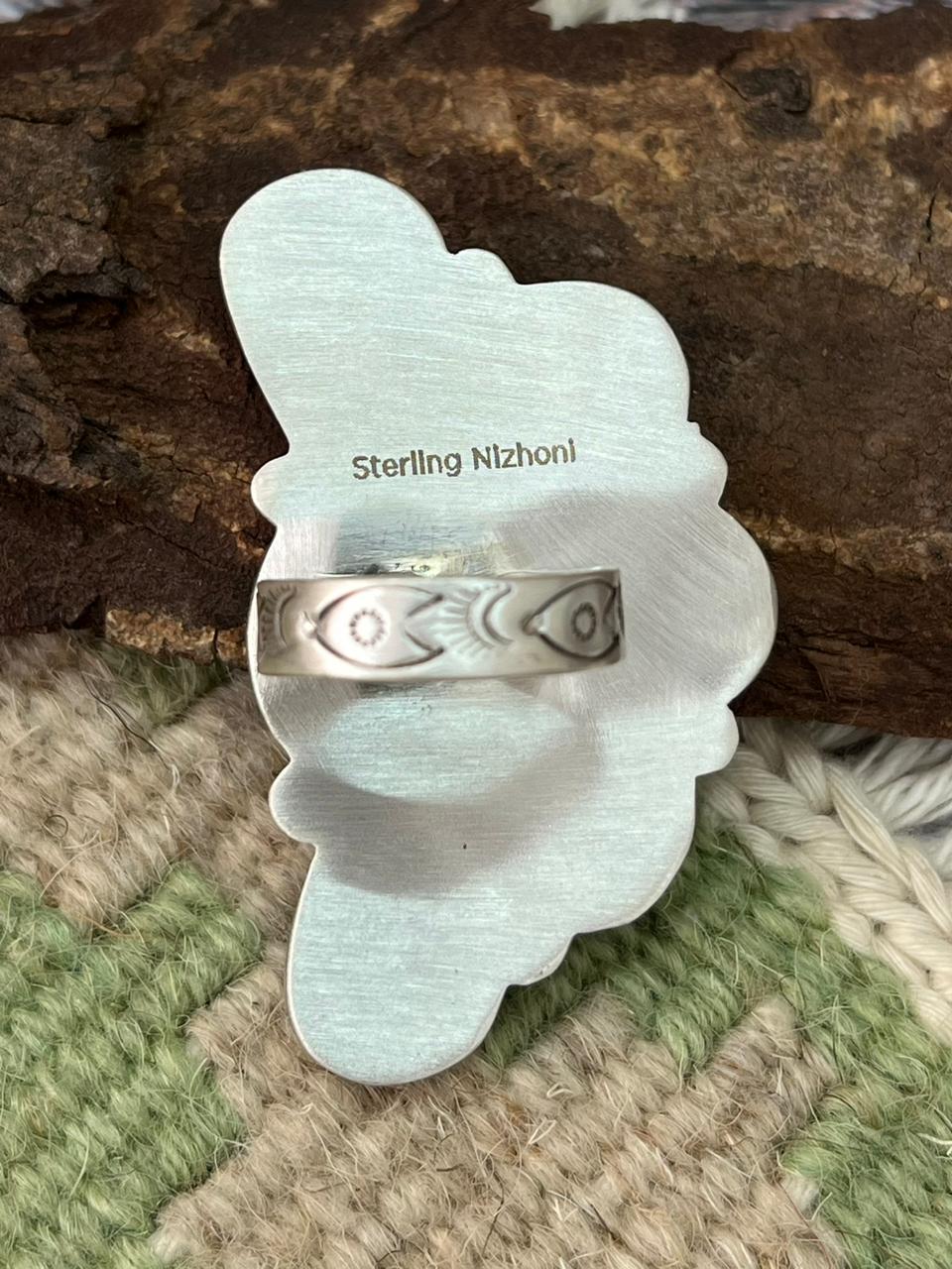 Handmade Sterling Silver Sierra Bella Adjustable Ring "Singed Nizhoni"