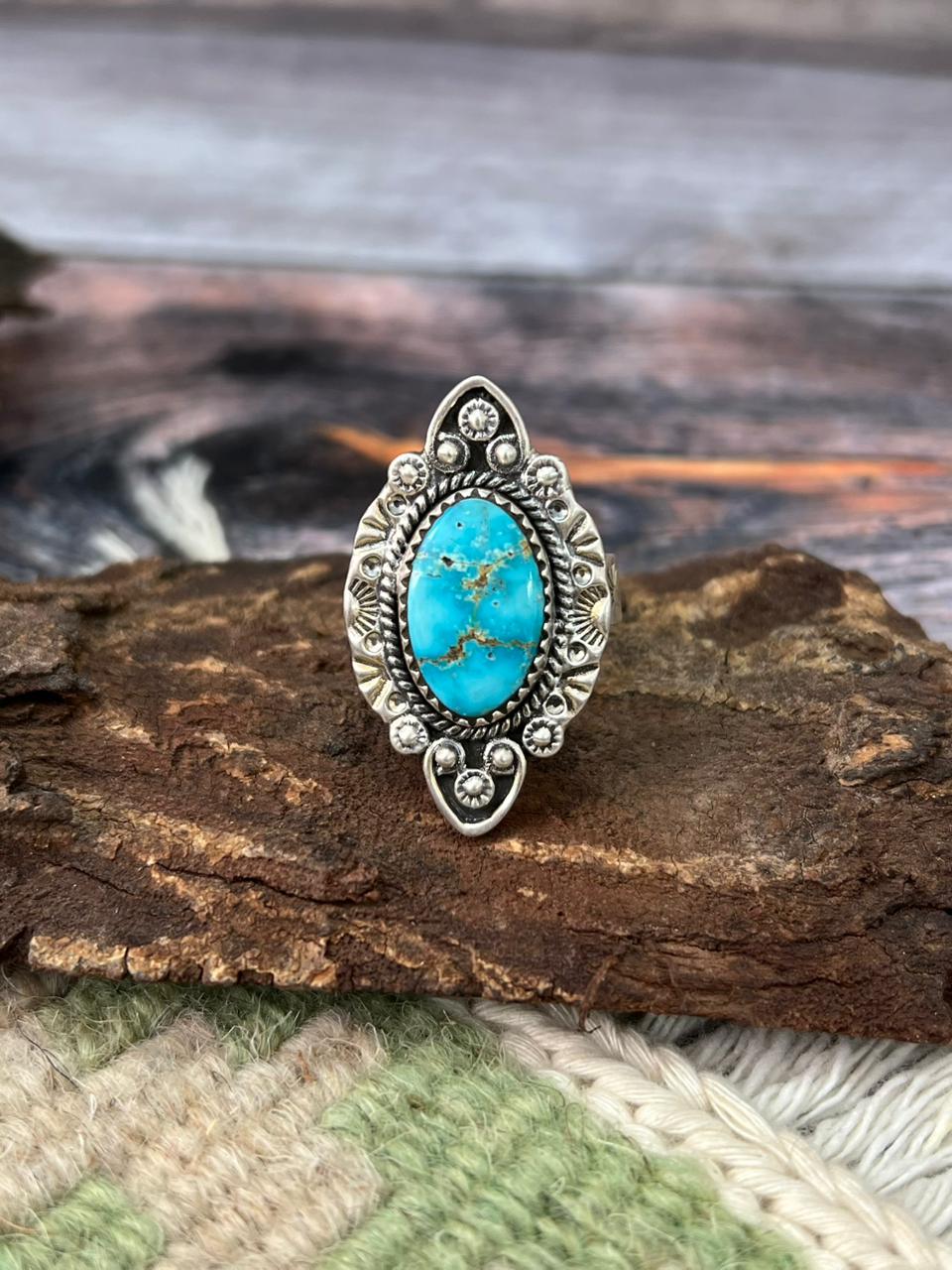 Handmade Sterling Silver Sierra Bella Adjustable Ring "Singed Nizhoni"