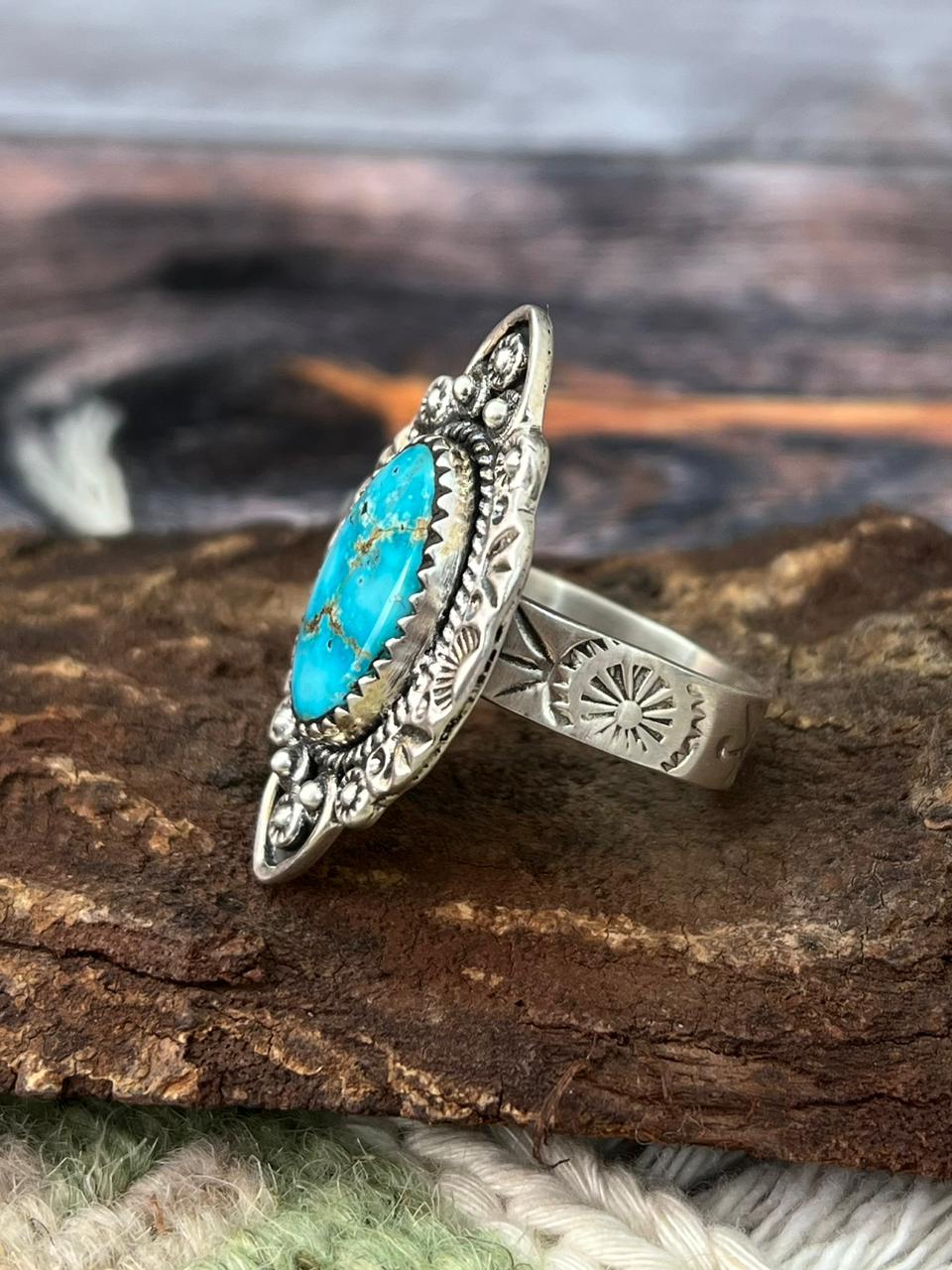 Handmade Sterling Silver Sierra Bella Adjustable Ring "Singed Nizhoni"