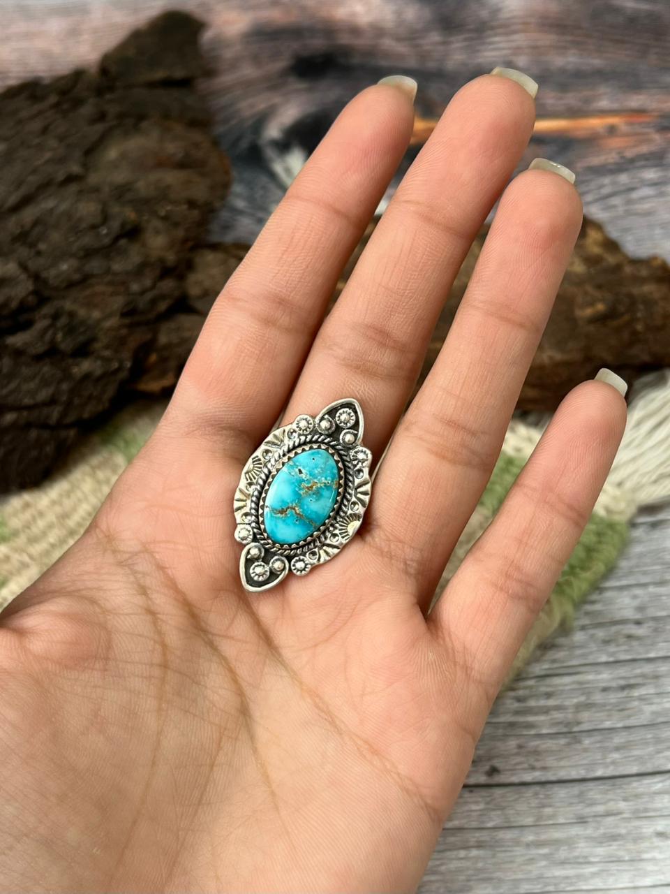 Handmade Sterling Silver Sierra Bella Adjustable Ring "Singed Nizhoni"