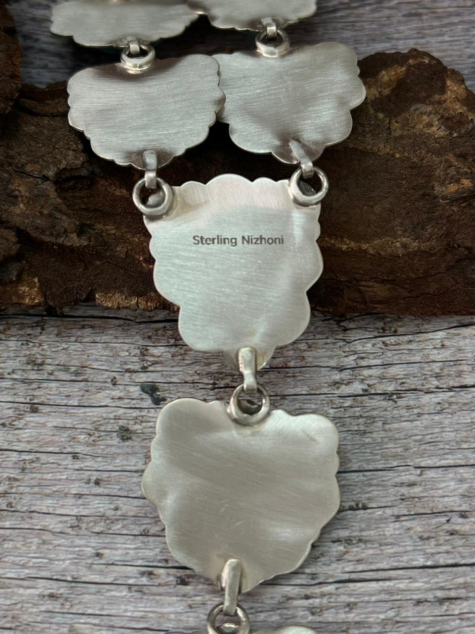 Handmade Sterling Silver Sierra Bella Heart Lariat Necklace "Signed Nizhoni"