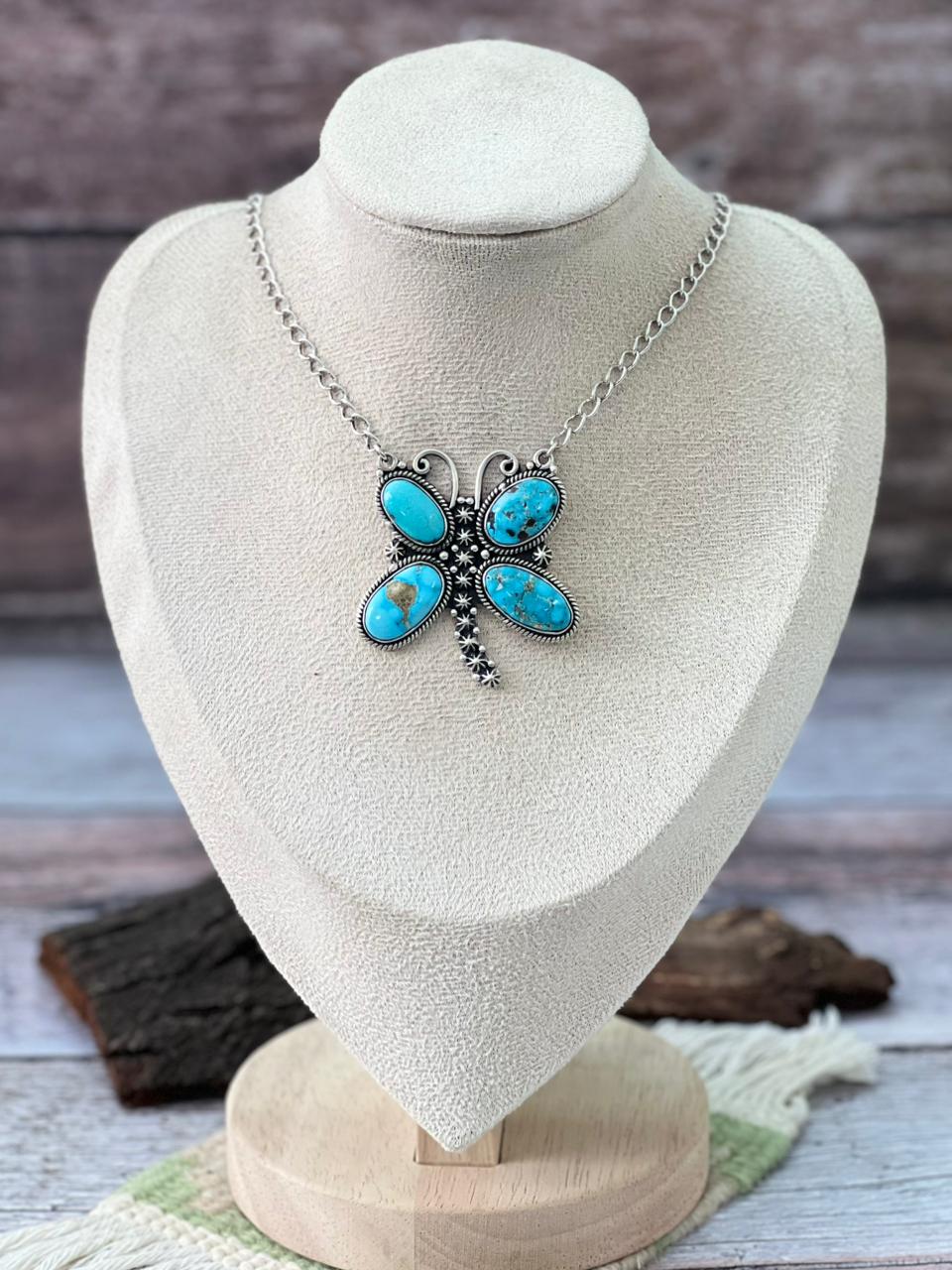 Handmade Sterling Silver Sierra Bella Butterfly Necklace "Signed Nizhoni"