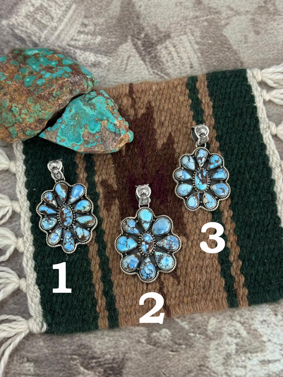 Handmade Sterling Silver Golden Hills Turquoise Pendant "Signed Nizhoni"