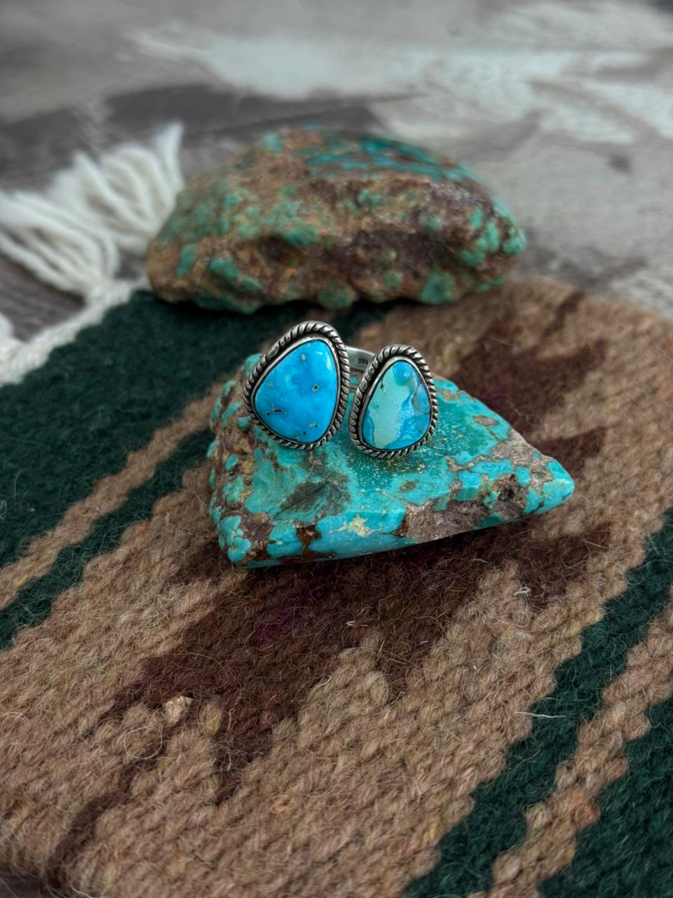 Handmade Sterling Silver Sierra Bella Adjustable Ring "Singed Nizhoni"