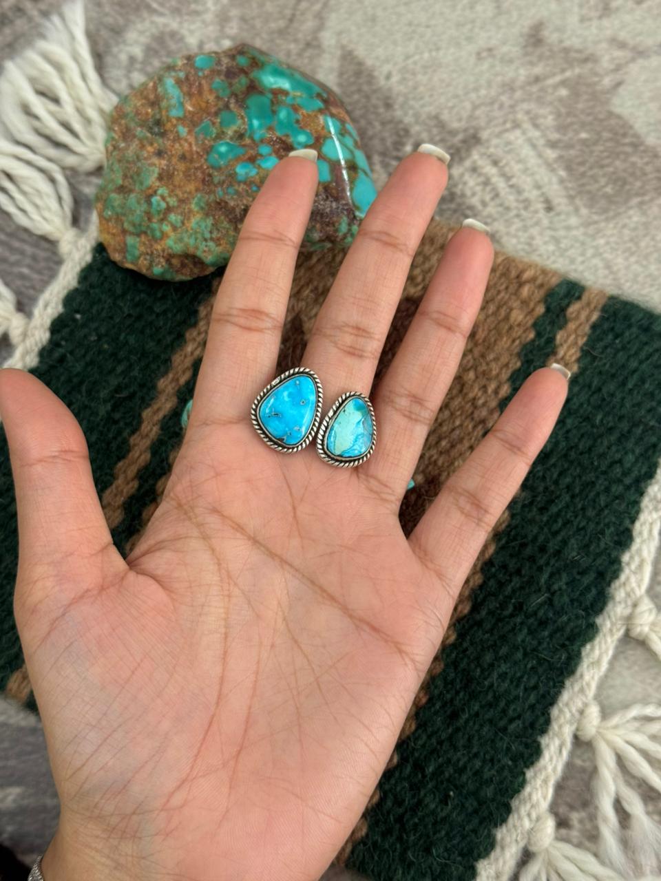 Handmade Sterling Silver Sierra Bella Adjustable Ring "Singed Nizhoni"