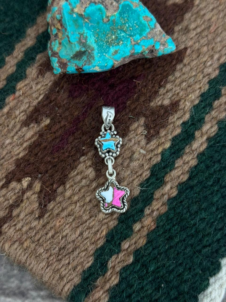 Handmade Sterling Silver Cotton Candy Star Pendant "Signed Nizhoni"