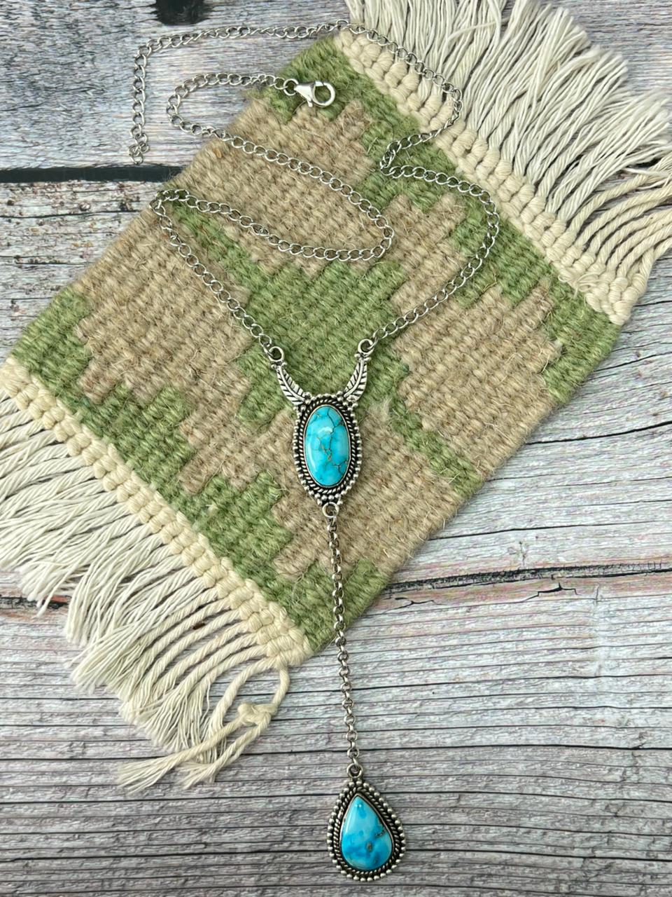 Handmade Sterling Silver Sierra Bella Drop Necklace "Signed Nizhoni"