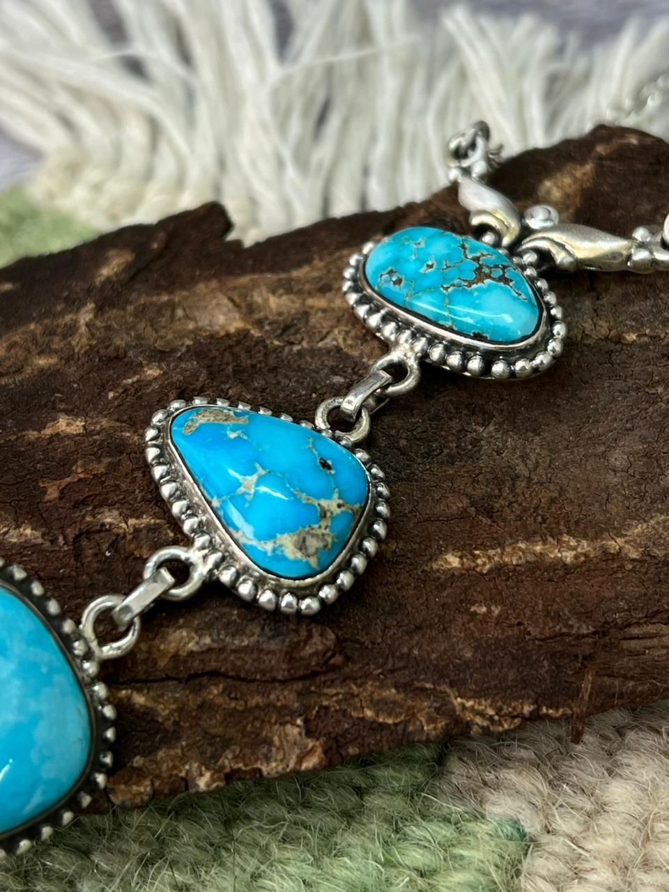 Handmade Sterling Silver Sierra Bella Drop Necklace "Signed Nizhoni"