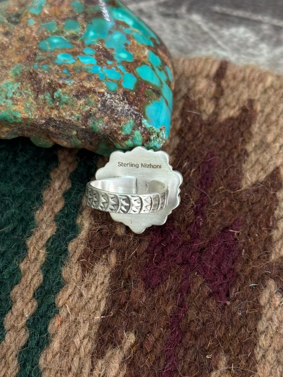 Handmade Sterling Silver Cotton Candy Adjustable Ring "Singed Nizhoni"