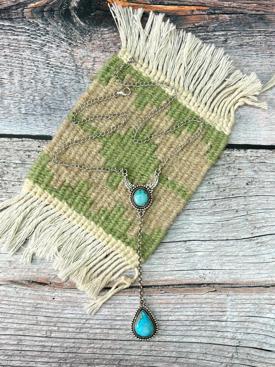 Handmade Sterling Silver Sierra Bella Drop Necklace "Signed Nizhoni"