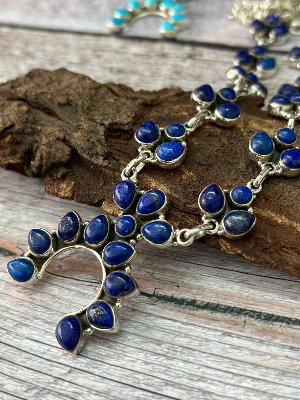 Handmade Sterling Silver Multi Stones Naja Necklace "Signed Nizhoni"