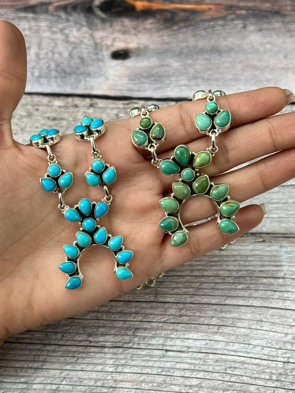 Handmade Sterling Silver Multi Stones Naja Necklace "Signed Nizhoni"