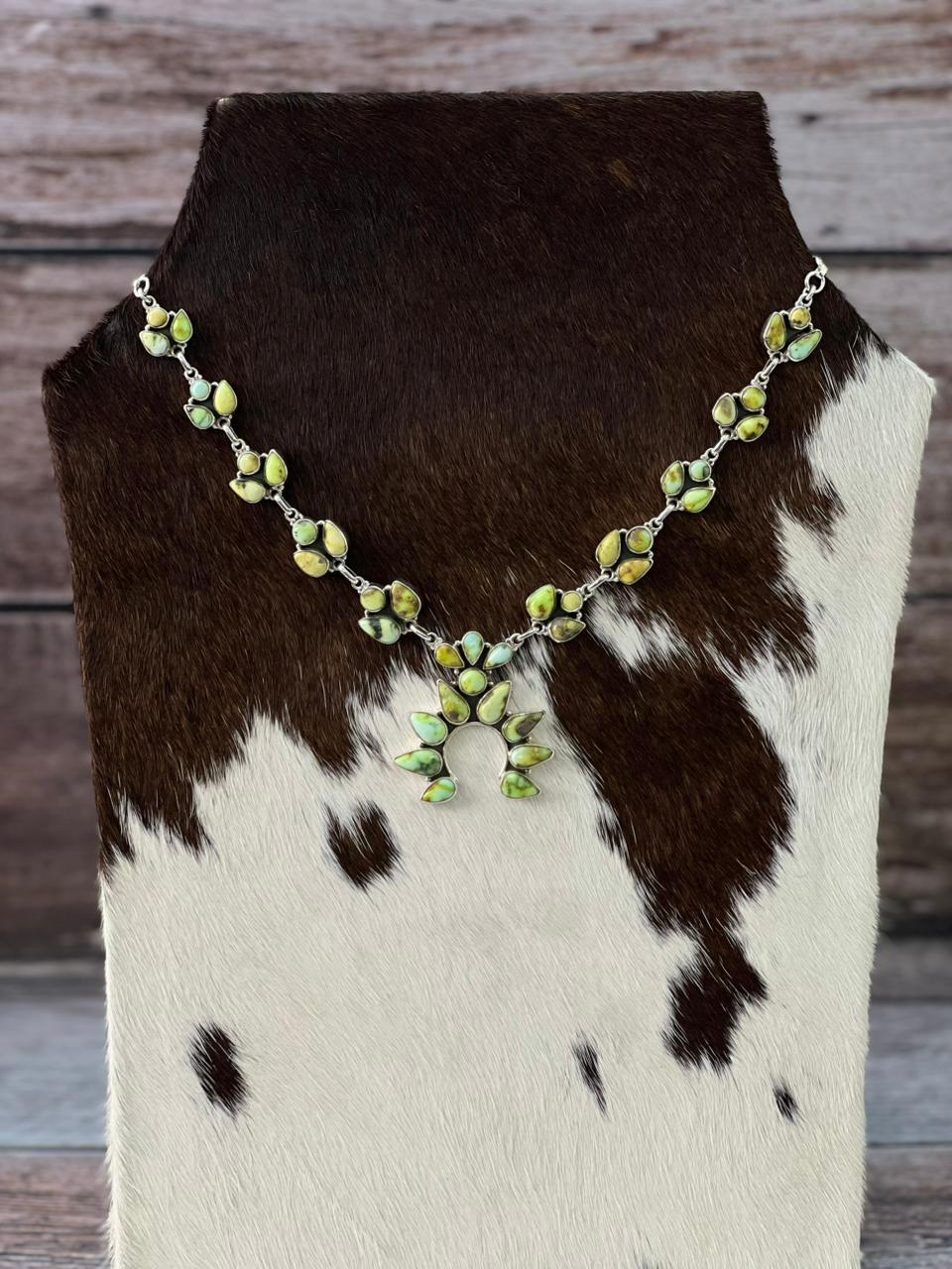 Handmade Sterling Silver Multi Stones Naja Necklace "Signed Nizhoni"