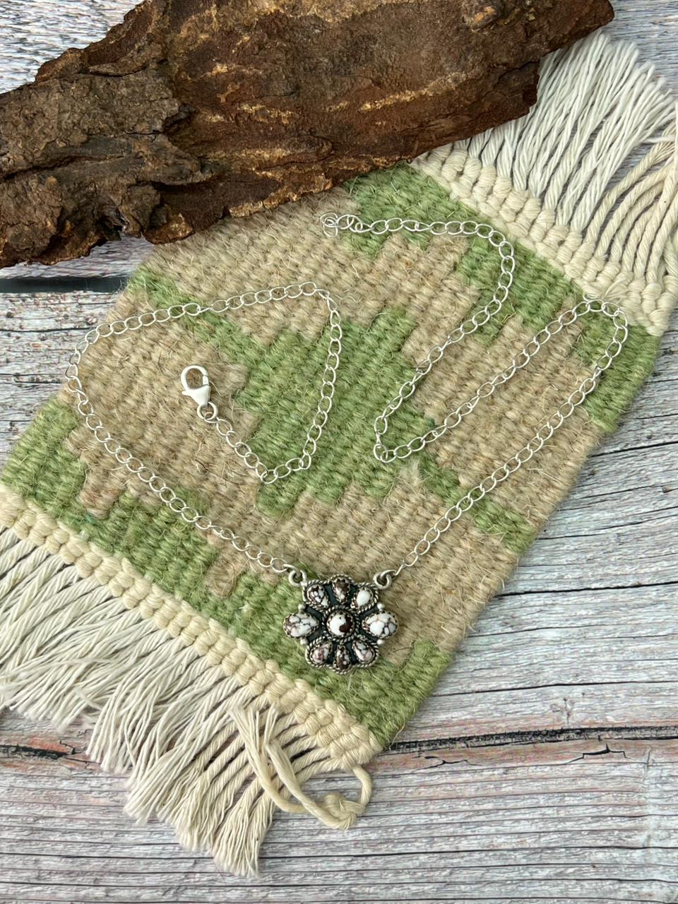 Handmade Sterling Silver Wildhorse Necklace "Signed Nizhoni"