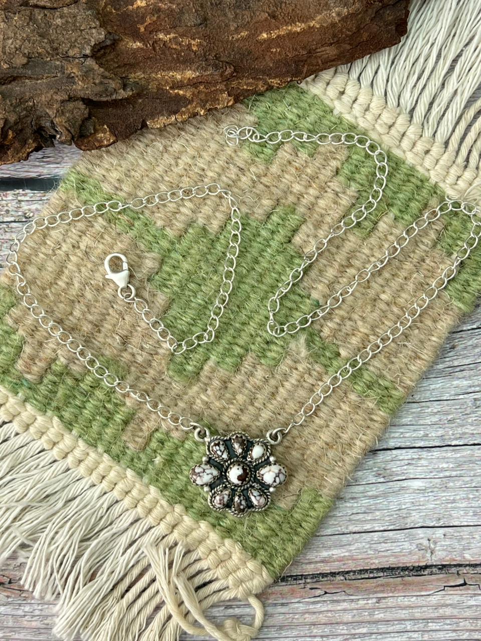 Handmade Sterling Silver Wildhorse Necklace "Signed Nizhoni"