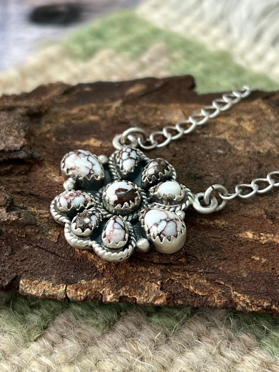 Handmade Sterling Silver Wildhorse Necklace "Signed Nizhoni"