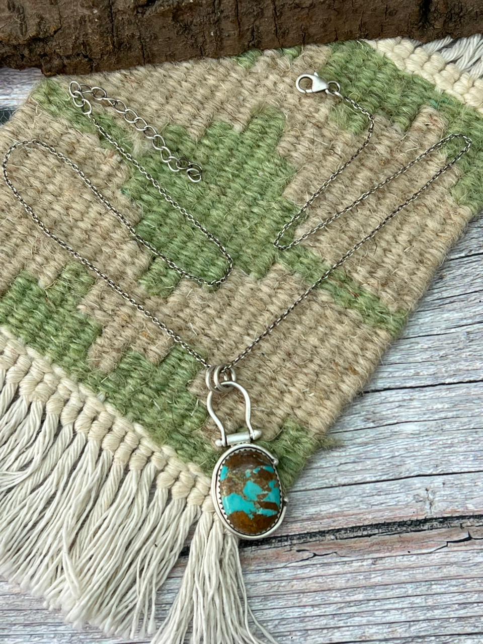 Handmade Sterling Silver Royston Ribbon Necklace "Signed Nizhoni"