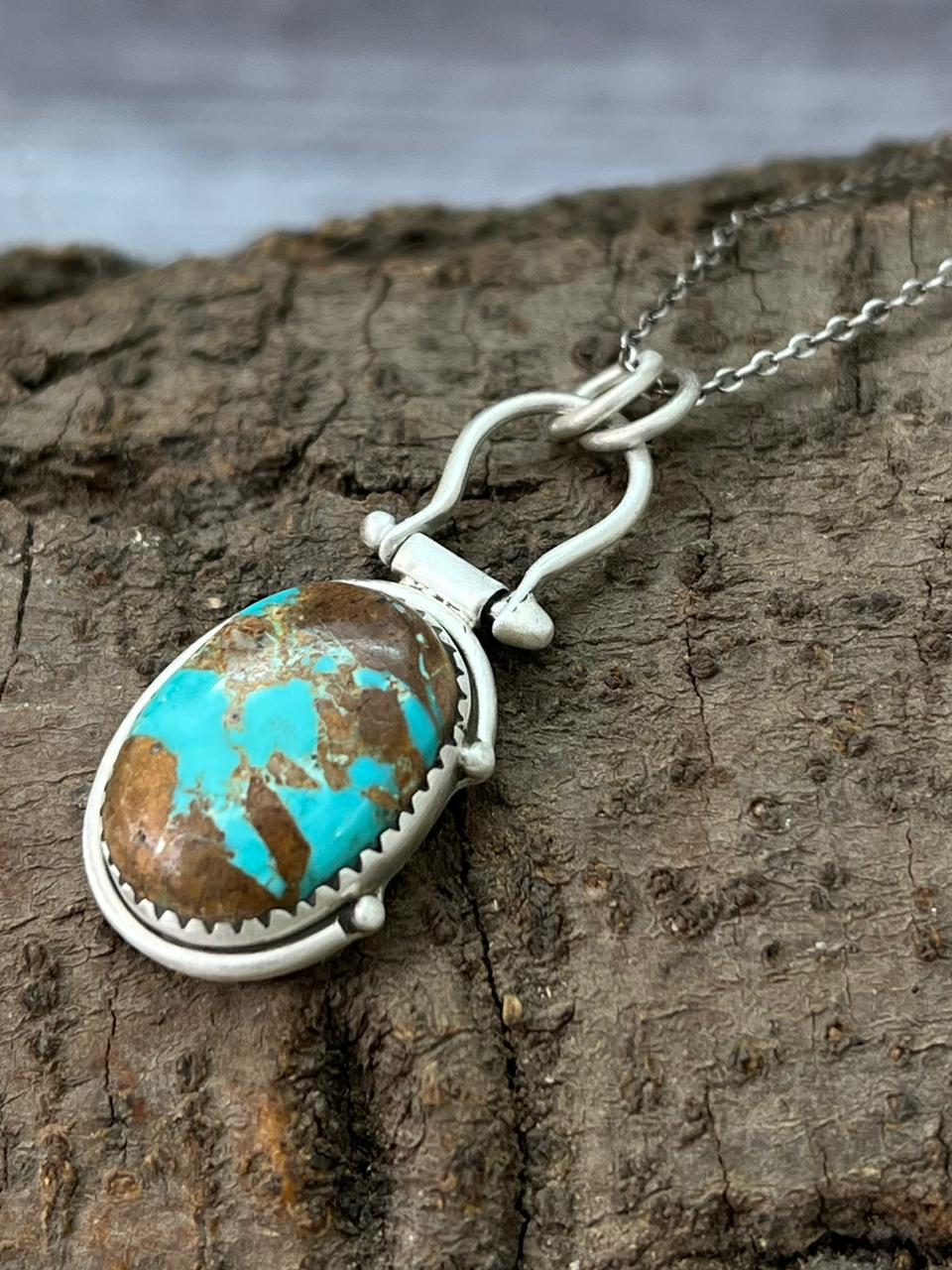 Handmade Sterling Silver Royston Ribbon Necklace "Signed Nizhoni"