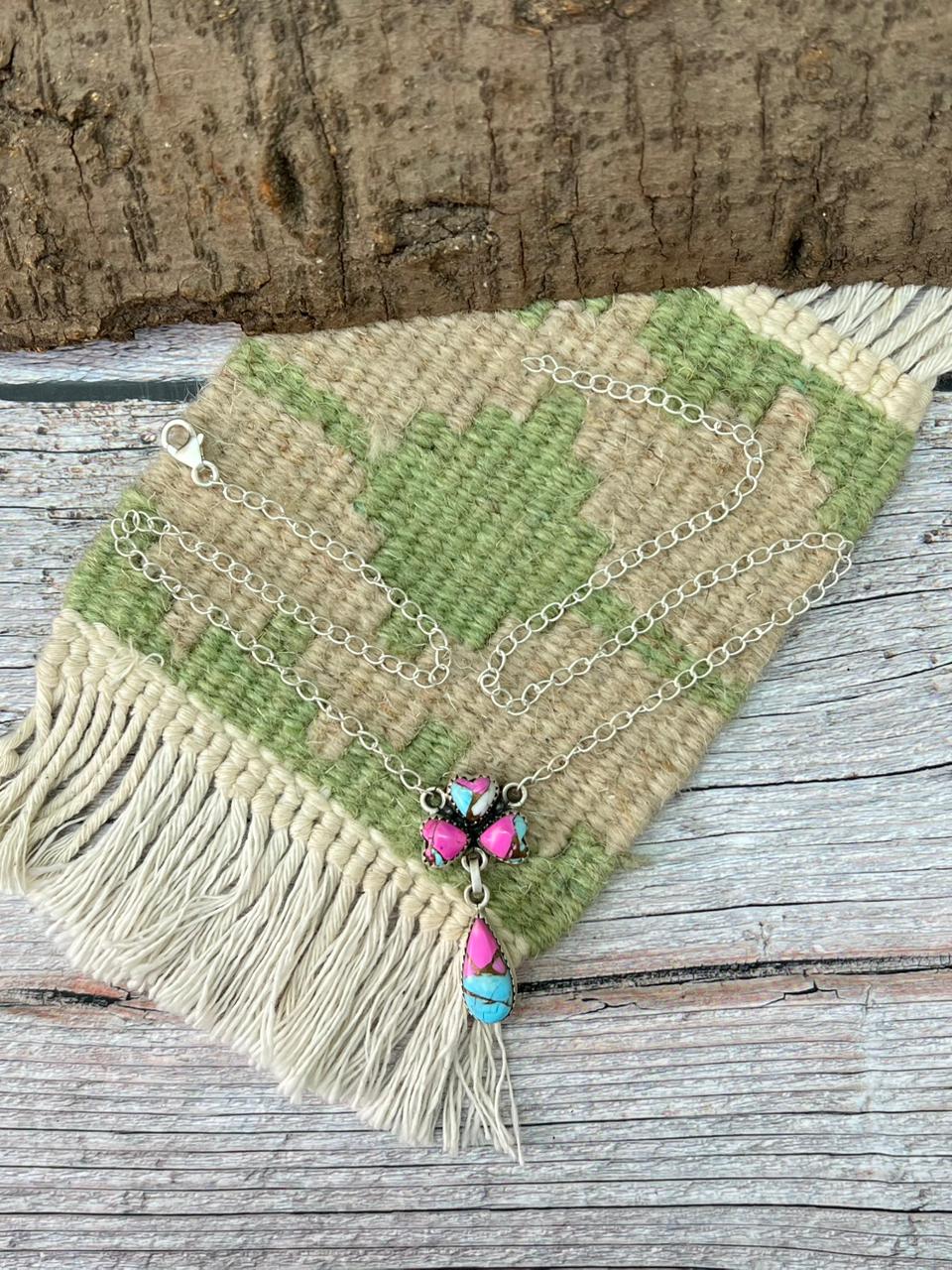 Handmade Sterling Silver Cotton Candy Necklace "Signed Nizhoni"