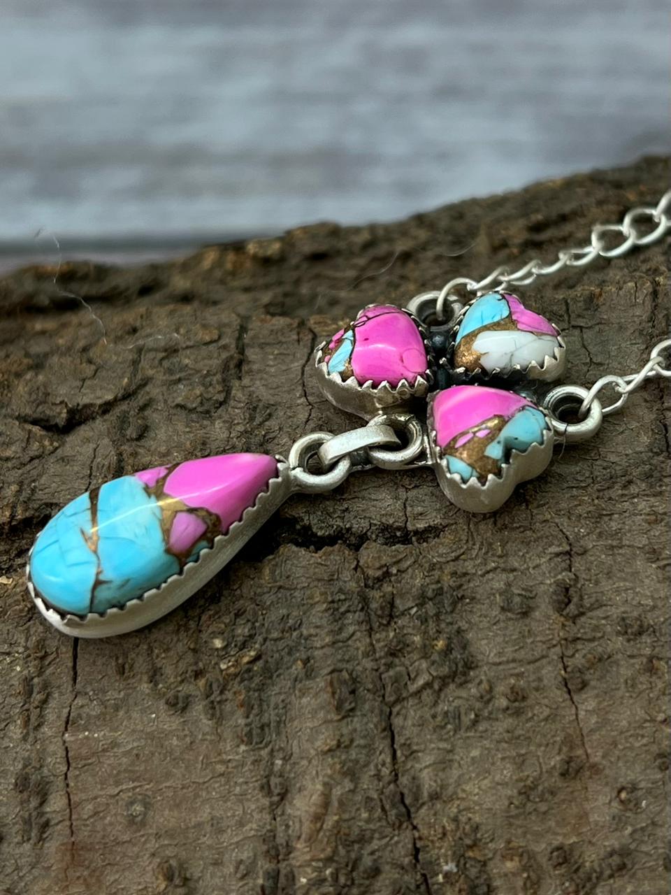 Handmade Sterling Silver Cotton Candy Necklace "Signed Nizhoni"