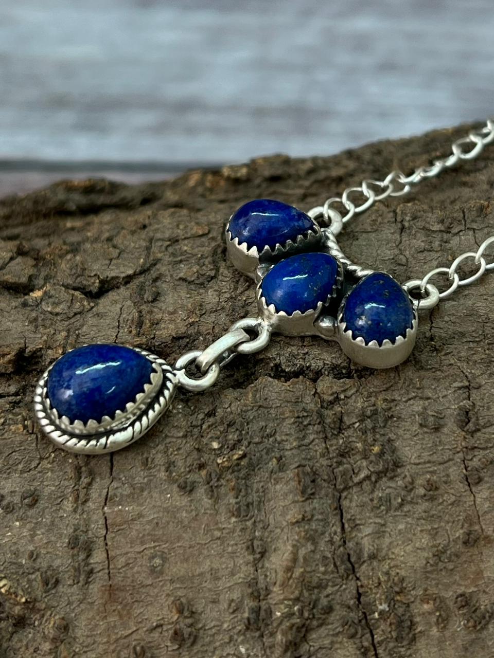 Handmade Sterling Silver Lapis Necklace "Signed Nizhoni"
