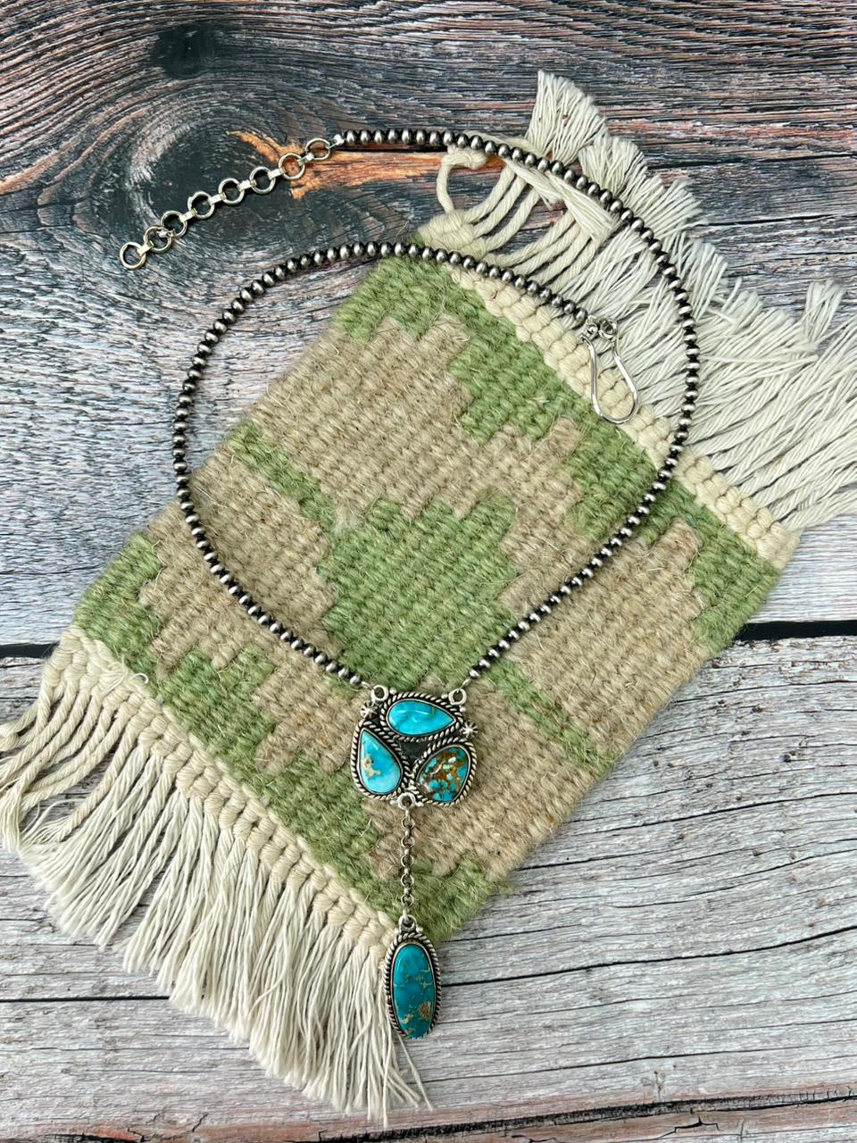 Handmade Sterling Silver Beaded Sierra Bella Necklace "Signed Nizhoni"