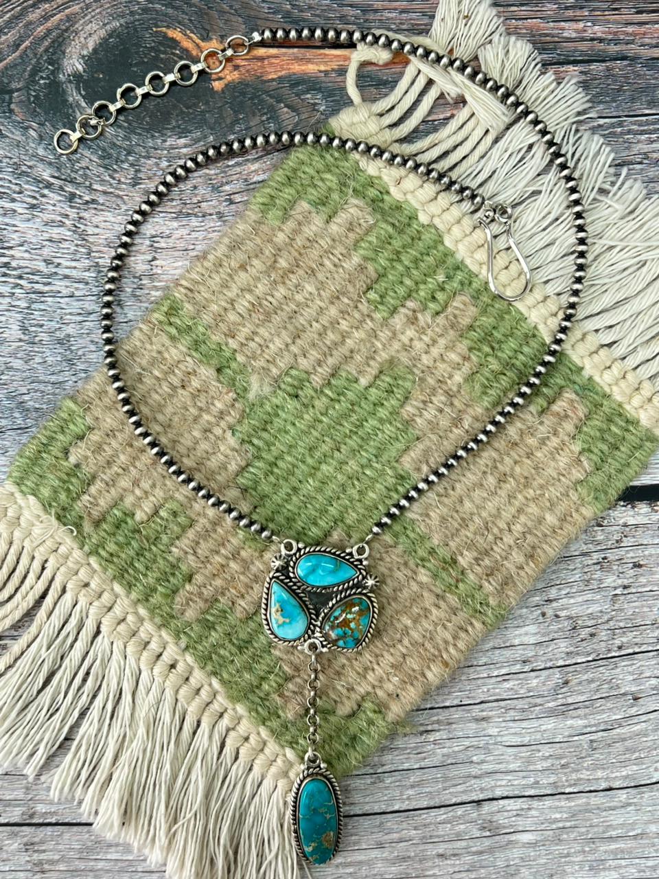 Handmade Sterling Silver Beaded Sierra Bella Necklace "Signed Nizhoni"