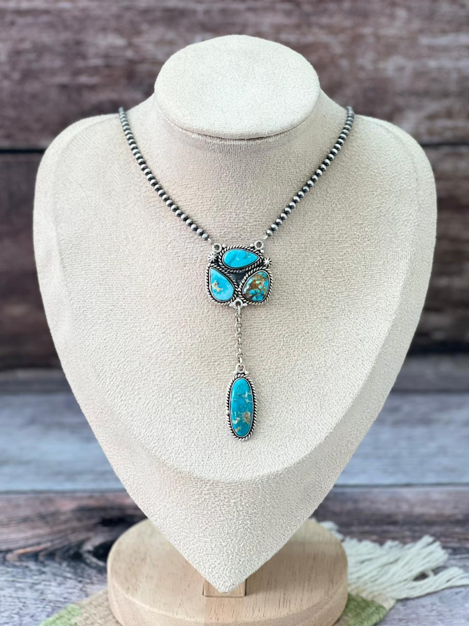 Handmade Sterling Silver Beaded Sierra Bella Necklace "Signed Nizhoni"